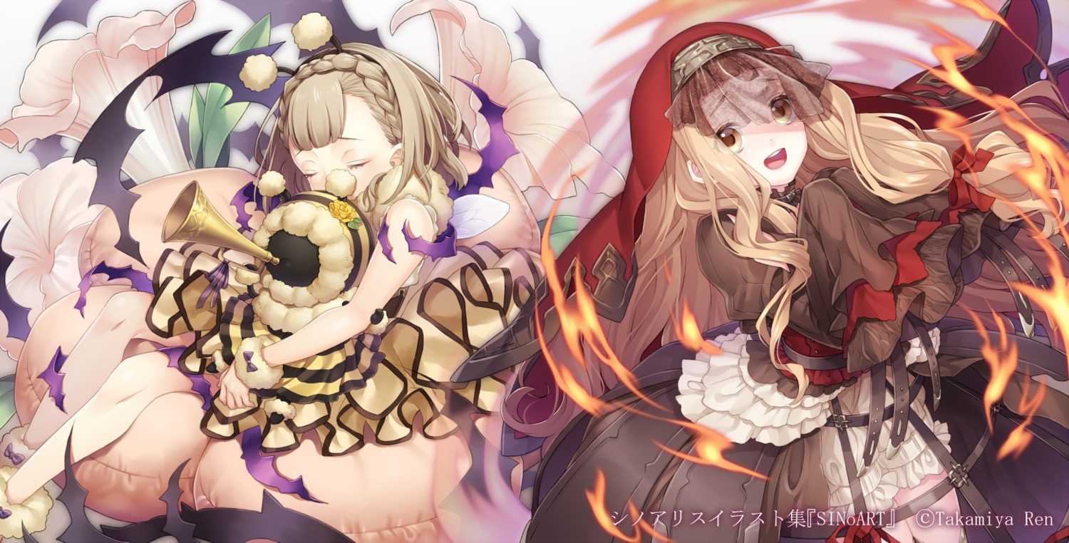 bloomers, briar_rose_(sinoalice), dress, little_red_riding_hood_(sinoalice), sinoalice, takamiya_ren