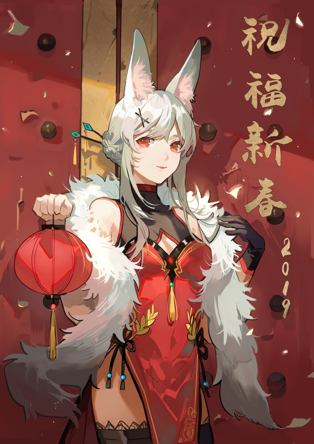animal_ears, chinadress, cleavage, pudding, thighhighs
