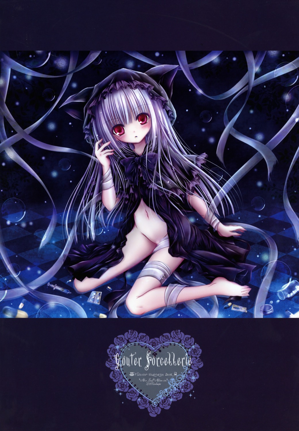 albion_sin, bandages, dress, gothic_lolita, lolita_fashion, mubi_alice, nopan, open_shirt