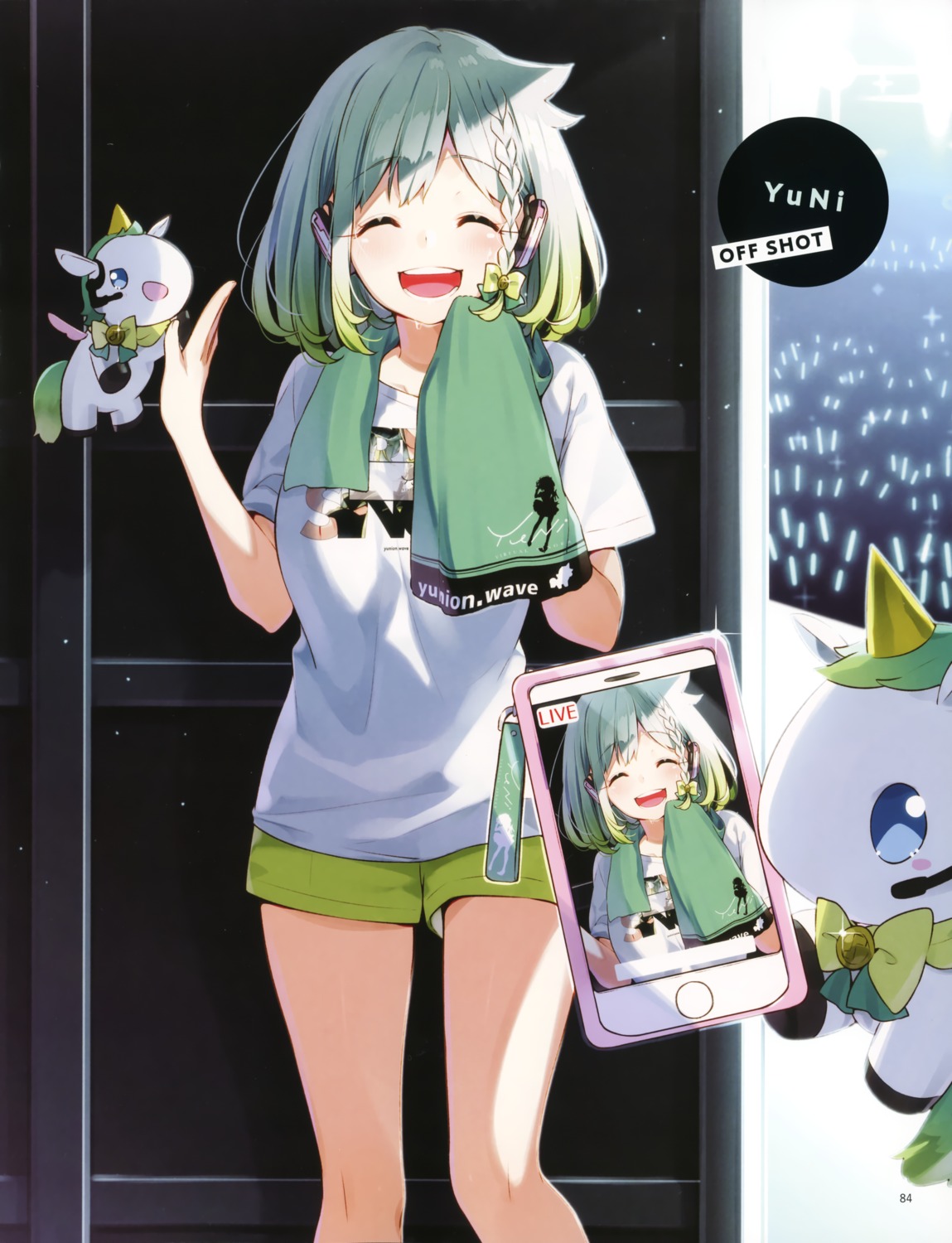 headphones, sakuragi_ren, yuni_(yuni_channel), yuni_channel