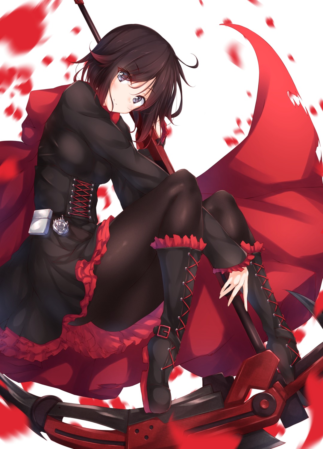 numpopo, pantyhose, ruby_rose, rwby, weapon