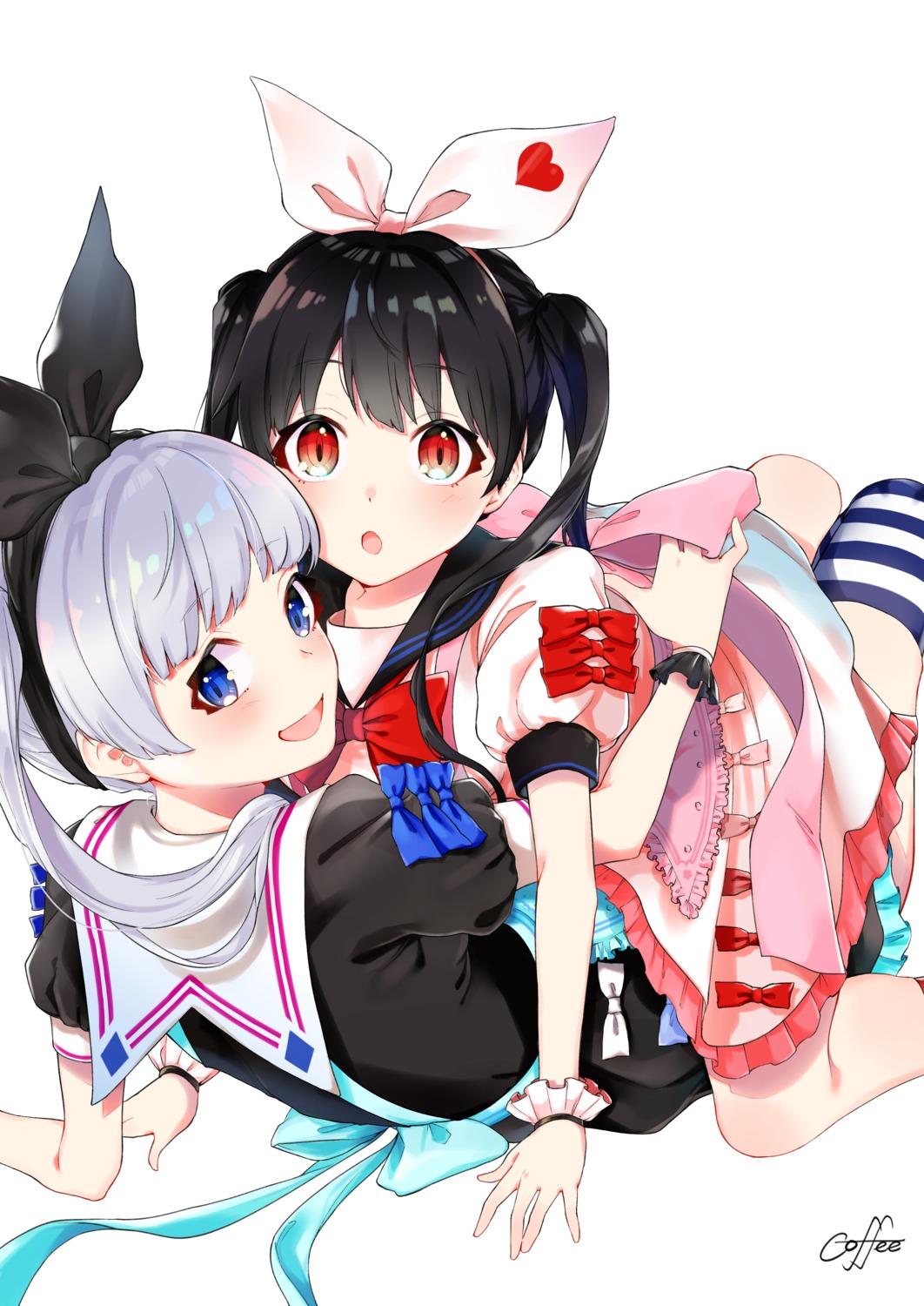 00coffee, seifuku, thighhighs, yuri