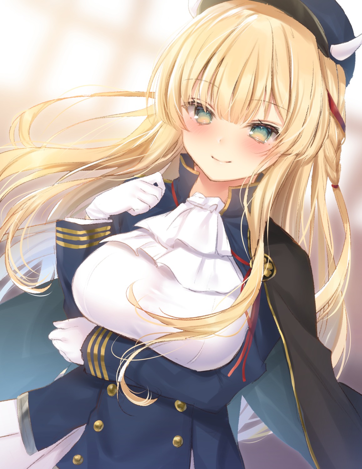 azur_lane, breast_hold, kongou_(azur_lane), navy, uniform