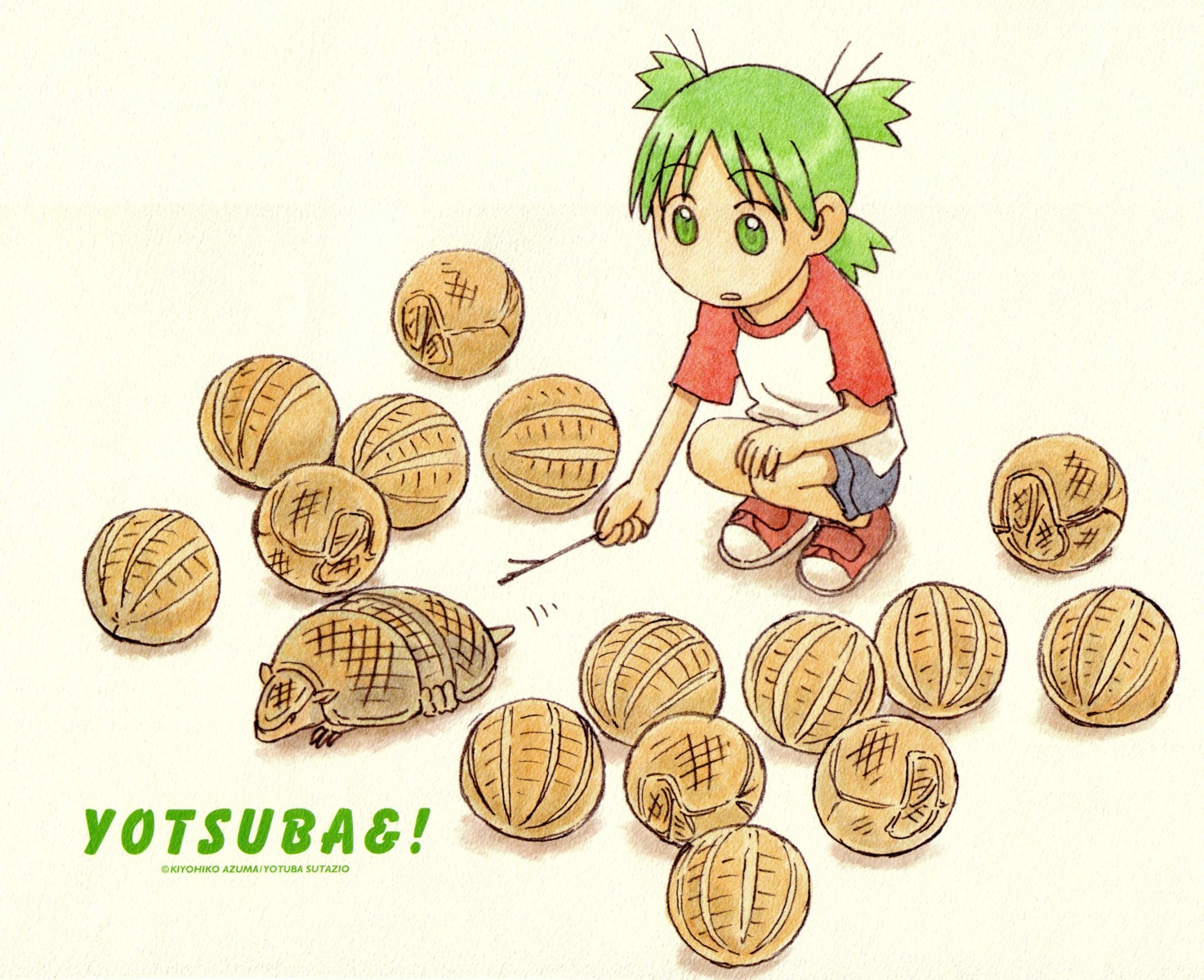 azuma_kiyohiko, koiwai_yotsuba, paper_texture, yotsubato!