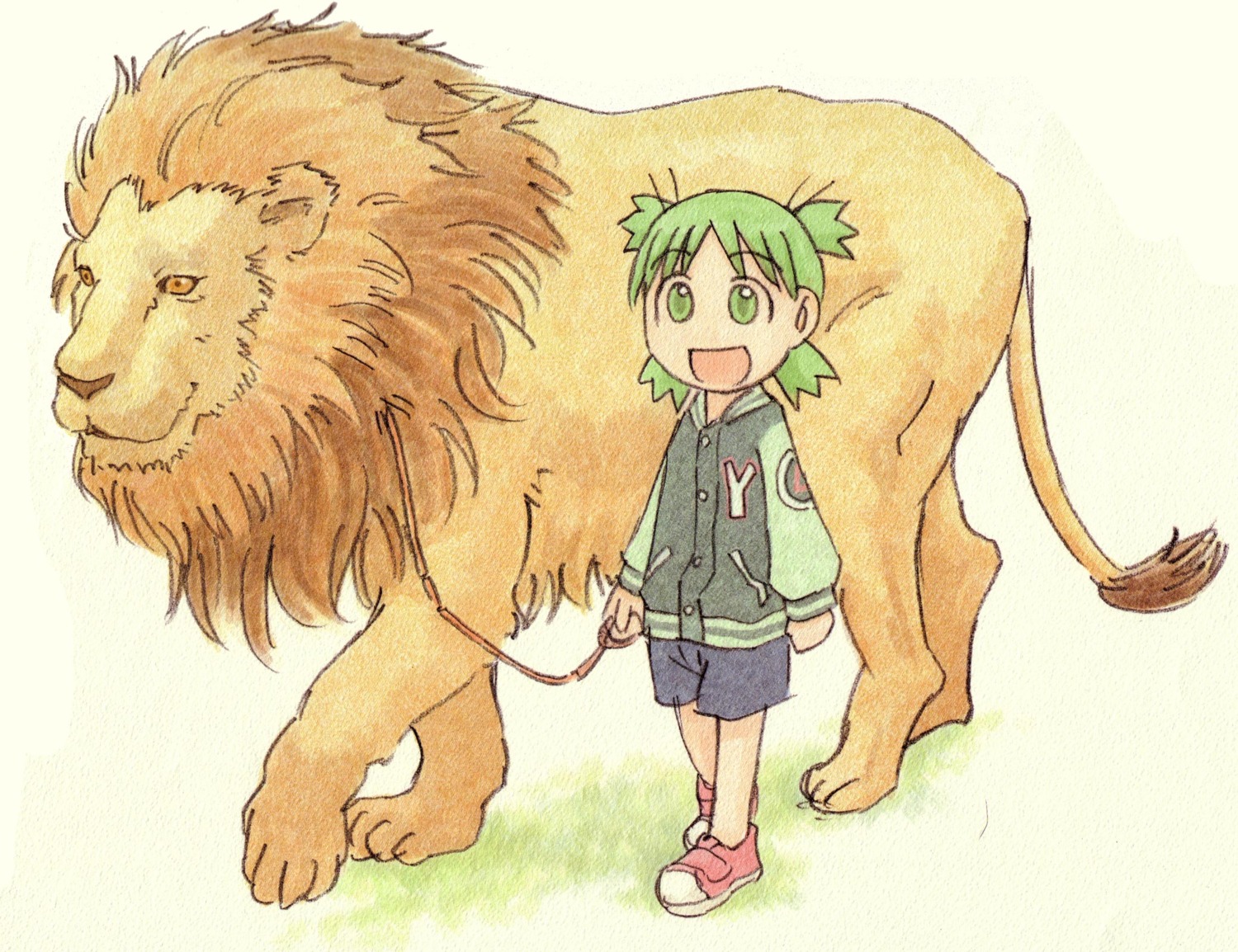 azuma_kiyohiko, koiwai_yotsuba, paper_texture, yotsubato!