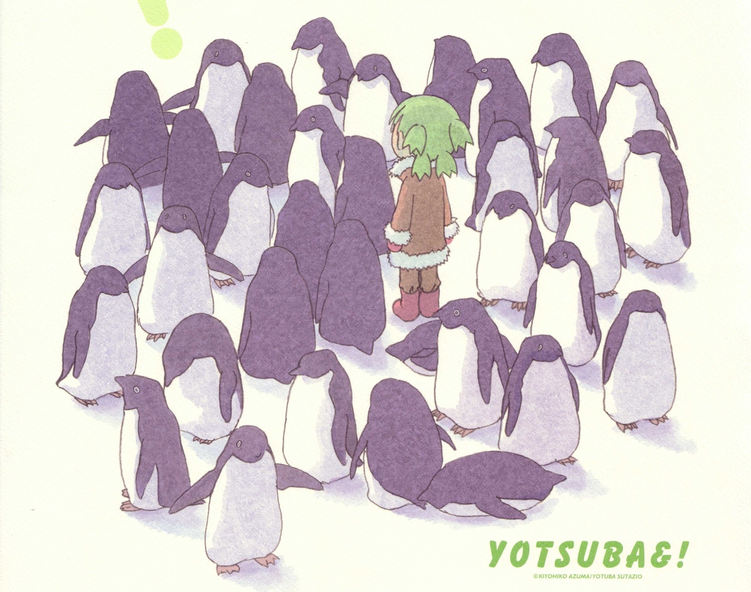 koiwai_yotsuba, paper_texture, penguin, yotsubato!
