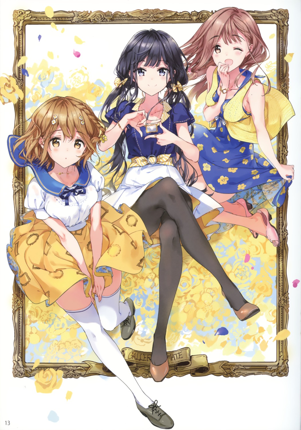 adagaki_aki, atelier_tiv_artworks, breast_hold, fujinomiya_neko, heels, koiwai_yoshino, masamune-kun_no_revenge, pantyhose