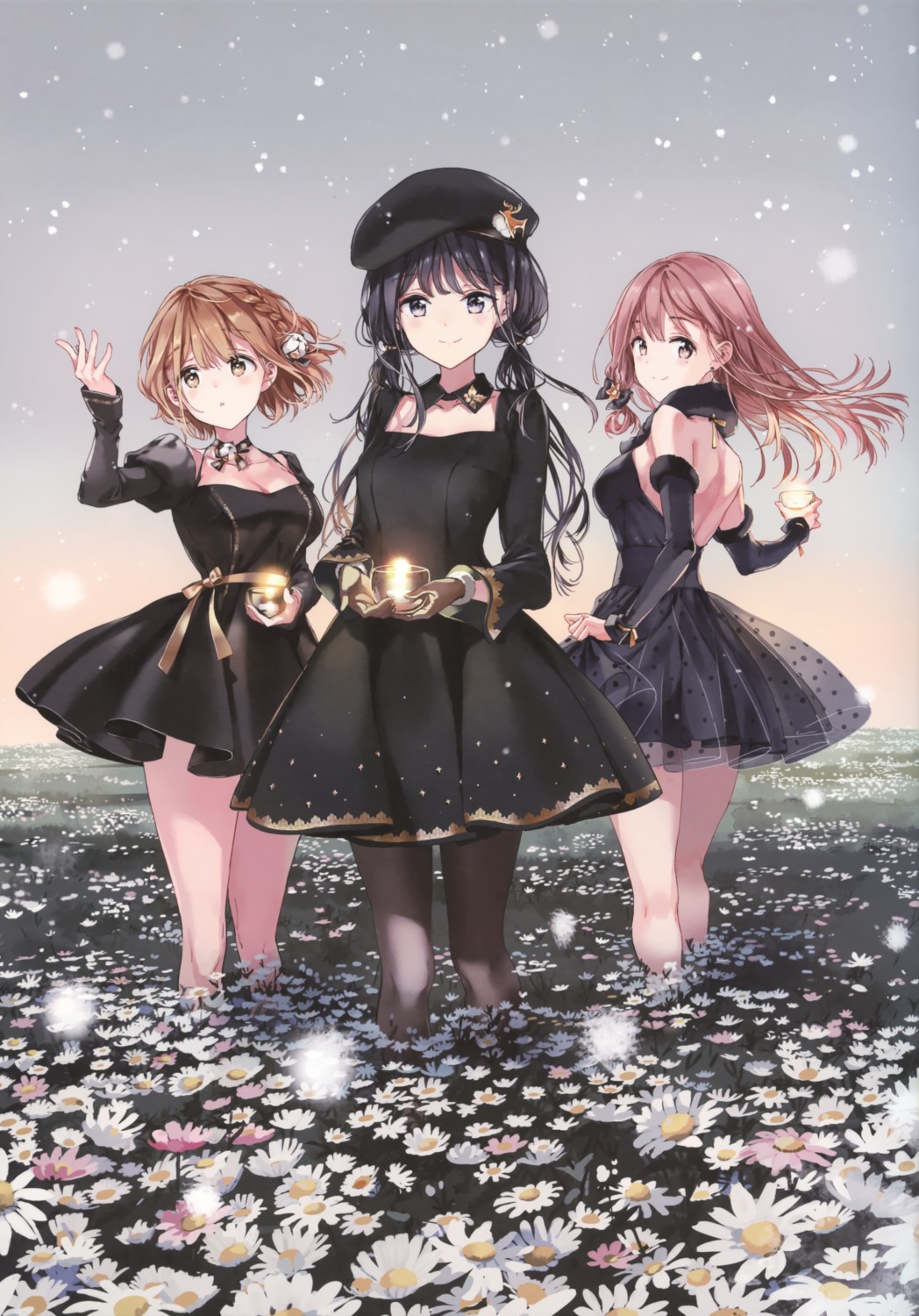 adagaki_aki, atelier_tiv_artworks, cleavage, dress, fujinomiya_neko, koiwai_yoshino, masamune-kun_no_revenge, pantyhose