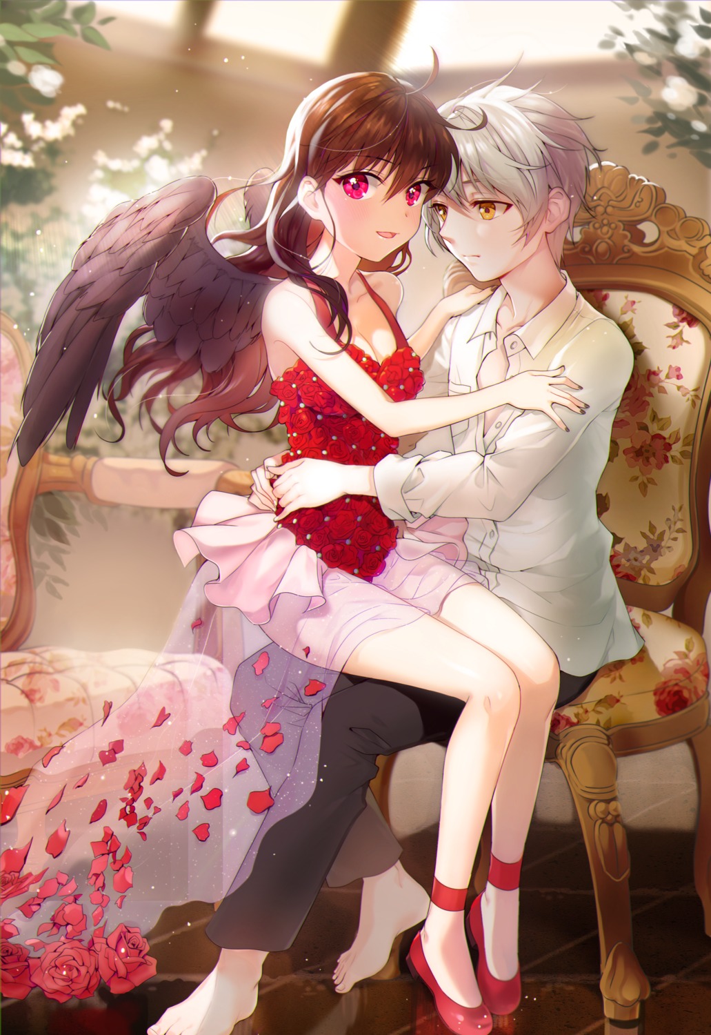 cleavage, dodmsdk, heels, kuroha_rue, mytho, princess_tutu, see_through, wings