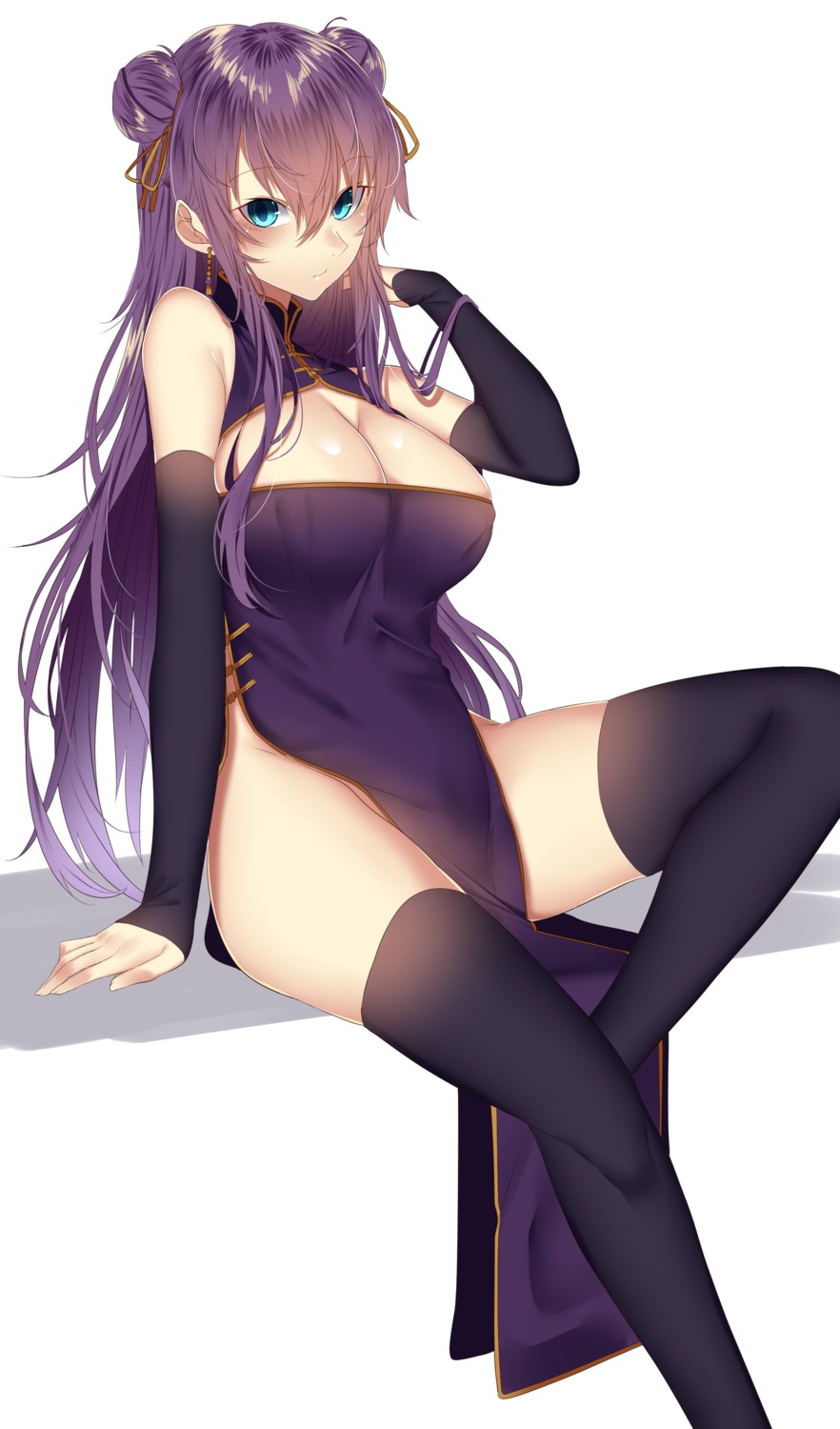 chinadress, cleavage, onineko-chan, thighhighs