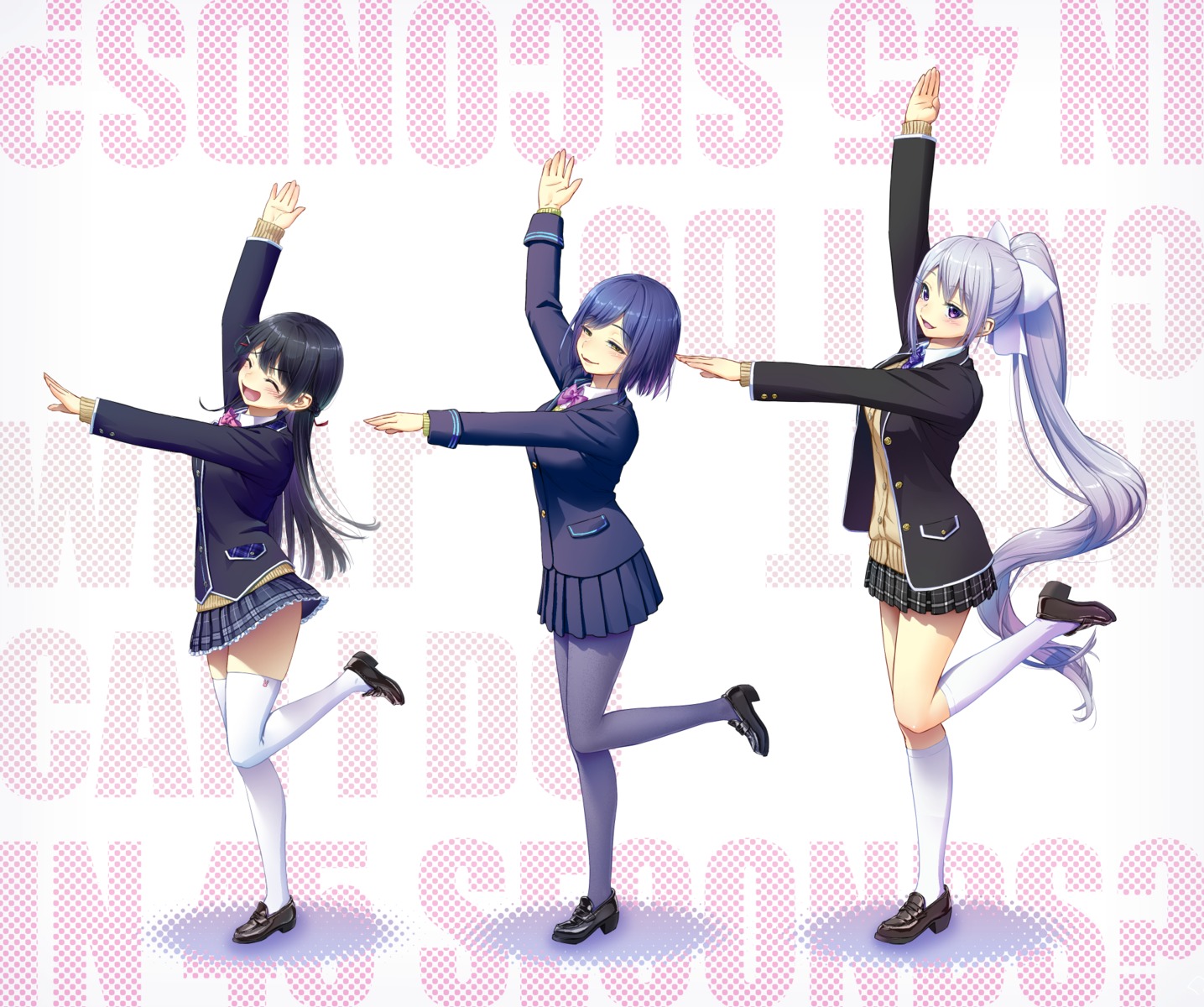 heels, higuchi_kaede, kath, nijisanji, pantyhose, seifuku, shizuka_rin, skirt_lift
