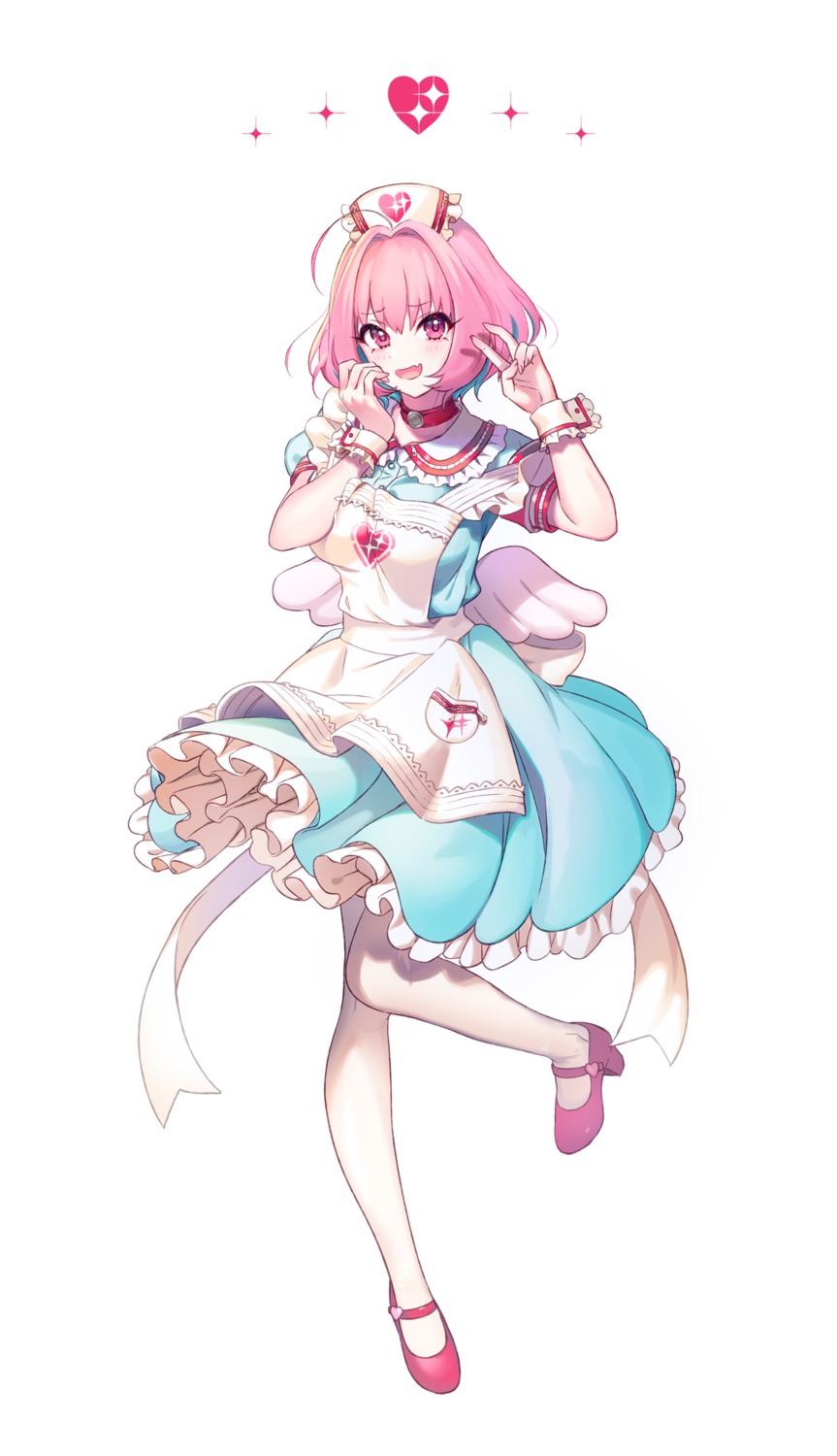 breast_hold, heels, nurse, pantyhose, the_idolm@ster, the_idolm@ster_cinderella_girls, yumemi_riamu, yura-p