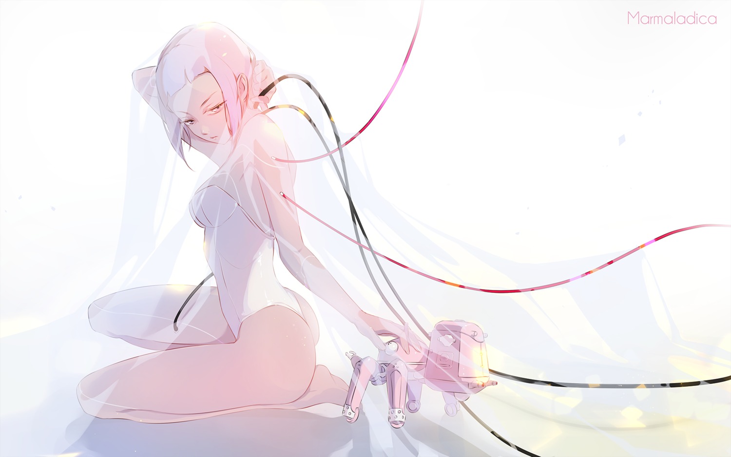 ghost_in_the_shell, kusanagi_motoko, leotard, marmaladica, mecha_musume, tachikoma