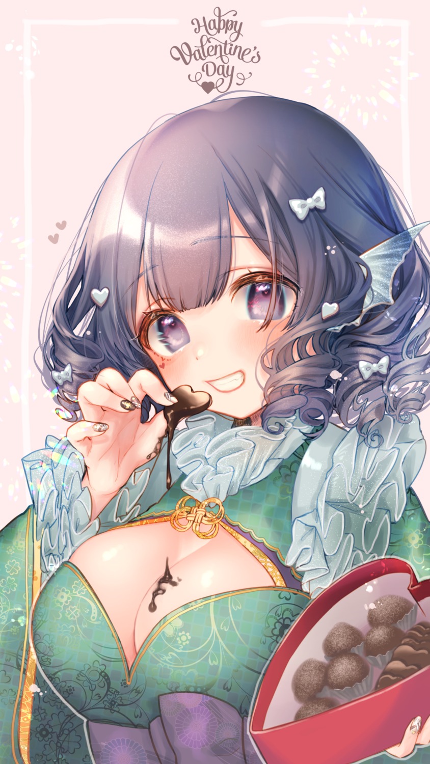 asian_clothes, cleavage, cream, mokokiyo_(asaddr), touhou, valentine, wakasagihime