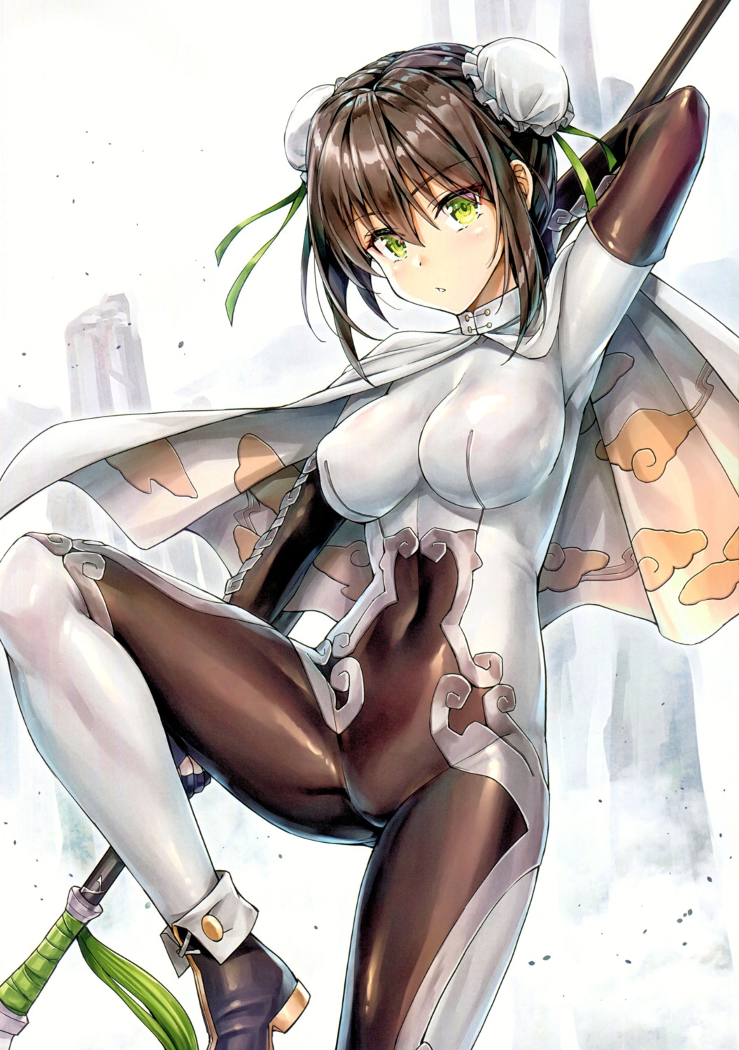 bodysuit, fate/grand_order, heels, kotatsu, kotatsu_room, qin_liangyu_(fate), screening, shouryou