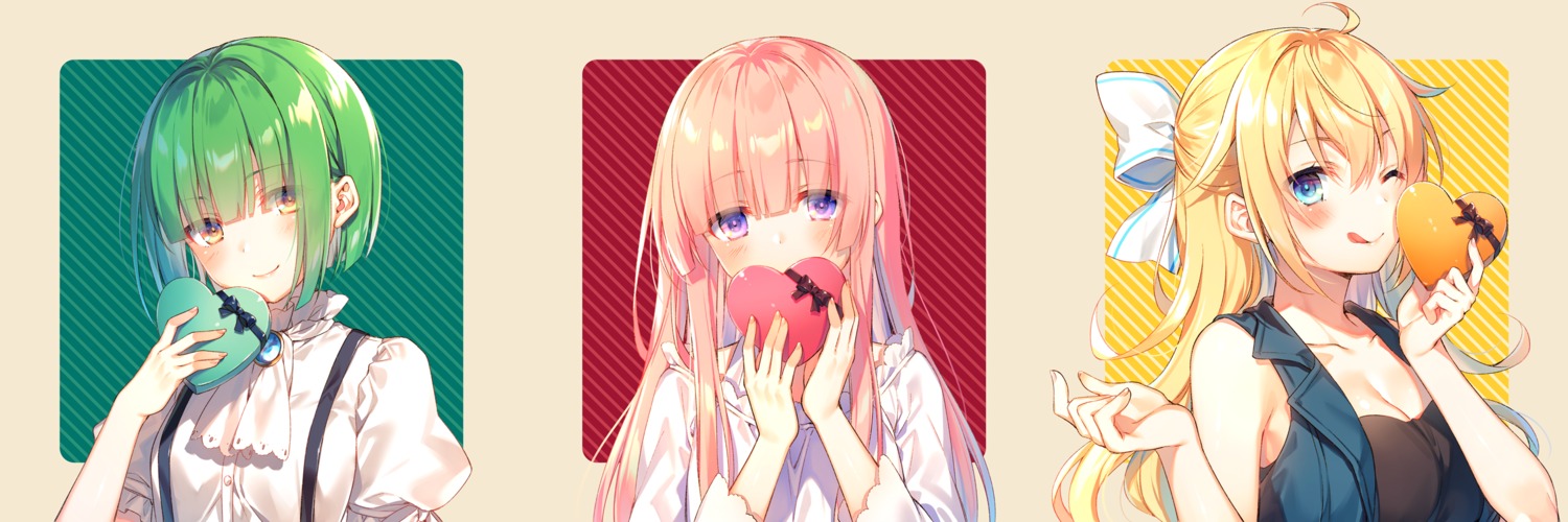 cleavage, eagle_(girly_air_force), girly_air_force, gripen_(girly_air_force), phantom_(girly_air_force), toosaka_asagi, valentine