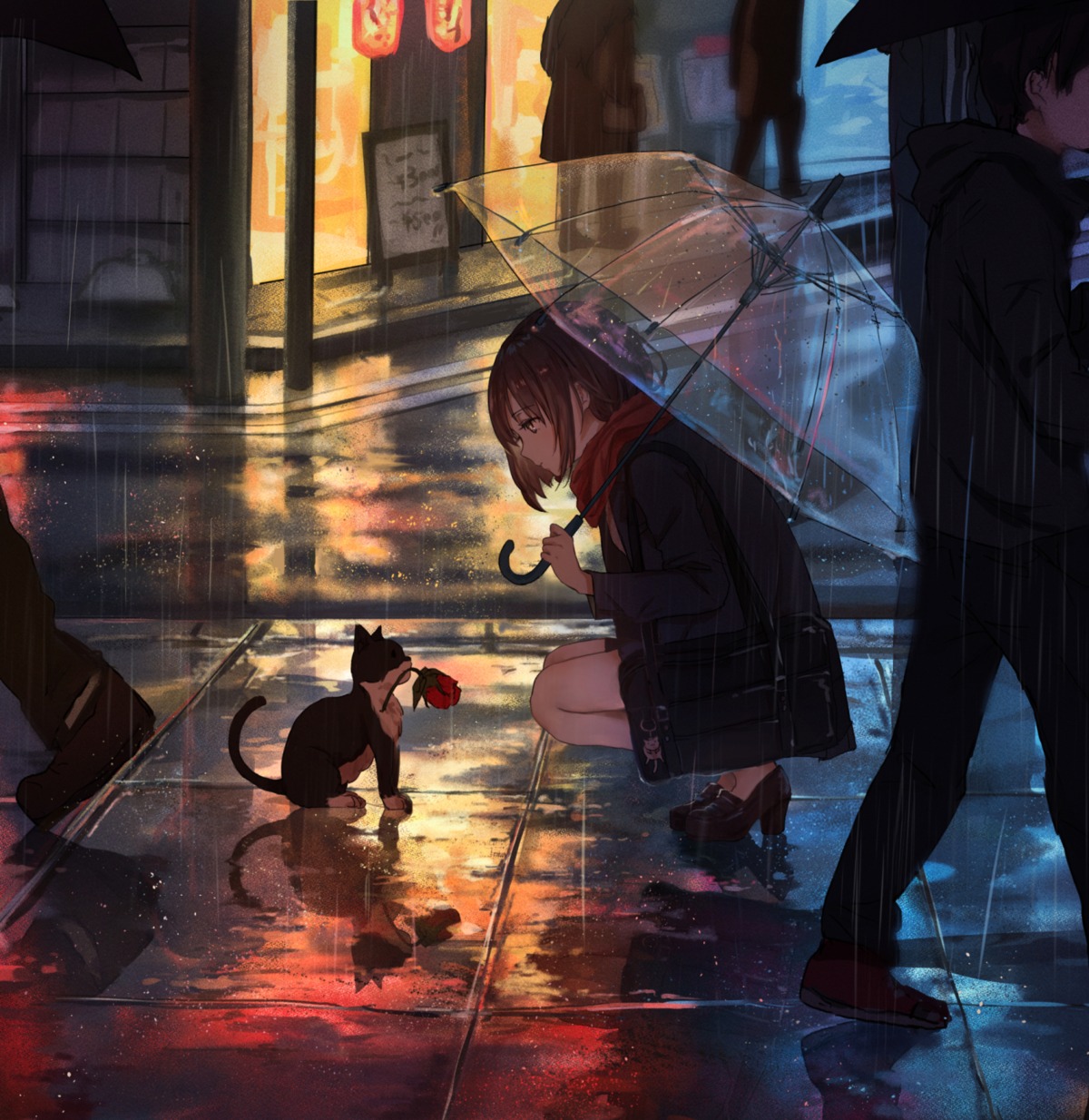 catzz, heels, neko, umbrella