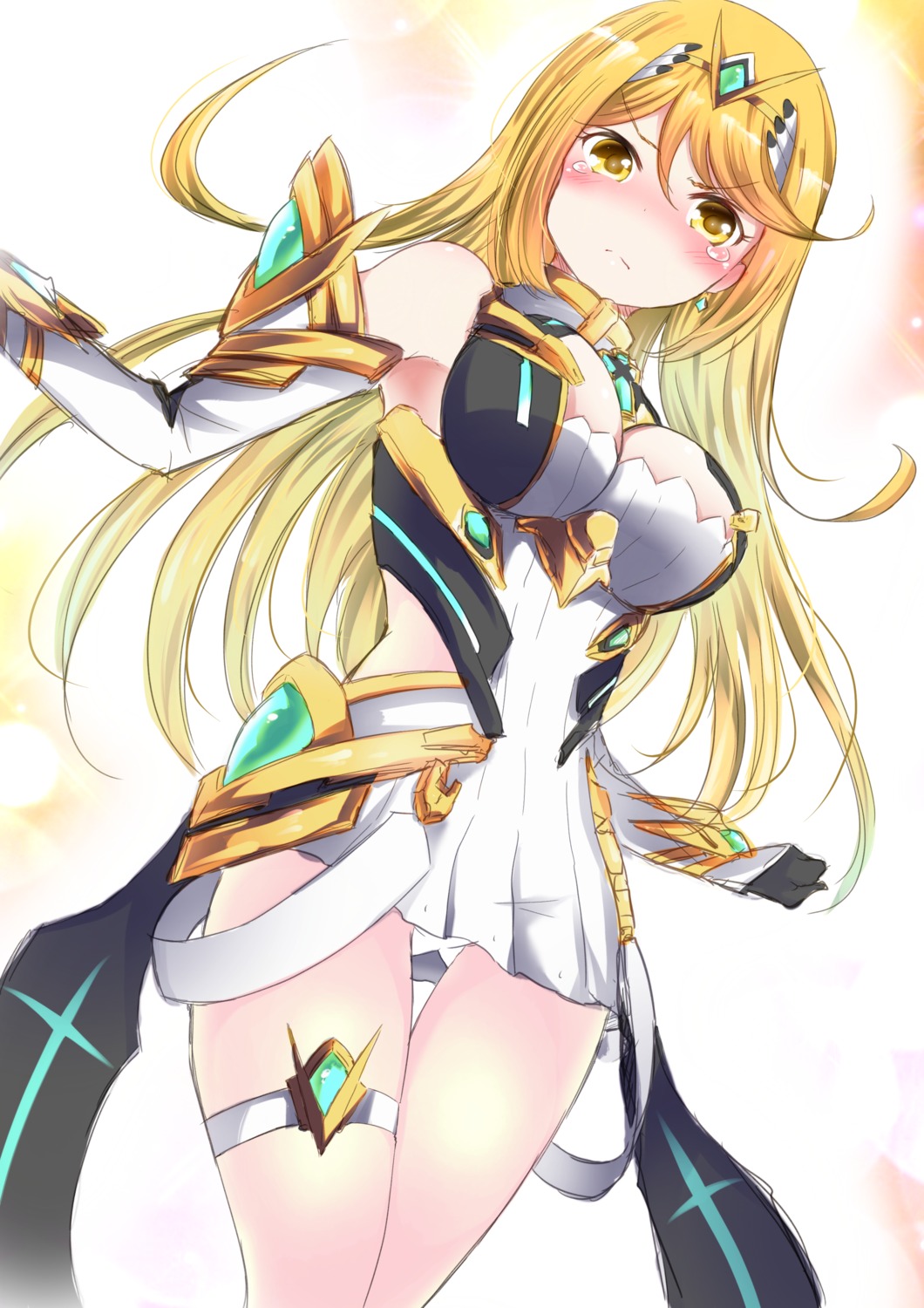 cleavage, dress, garter, hikari_(xenoblade_2), pantsu, xenoblade_(series), xenoblade_2, zero-theme