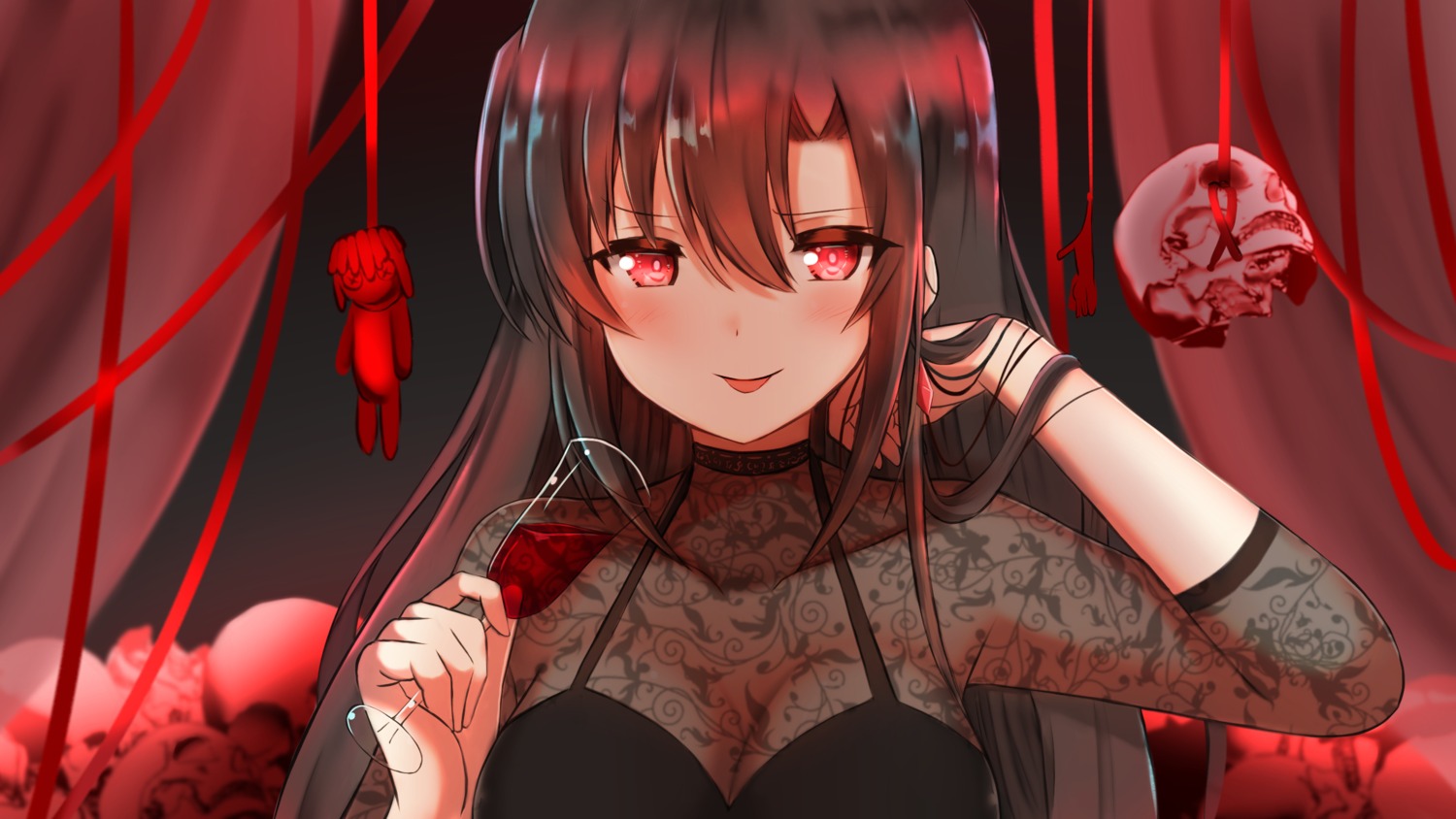 cleavage, see_through, shibakame, wallpaper