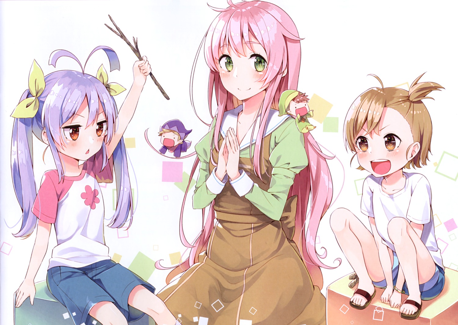 barakamon, jinrui_wa_suitai_shimashita, kotoishi_naru, miyauchi_renge, non_non_biyori, sakuragi_ren, sakuranoiro, seifuku