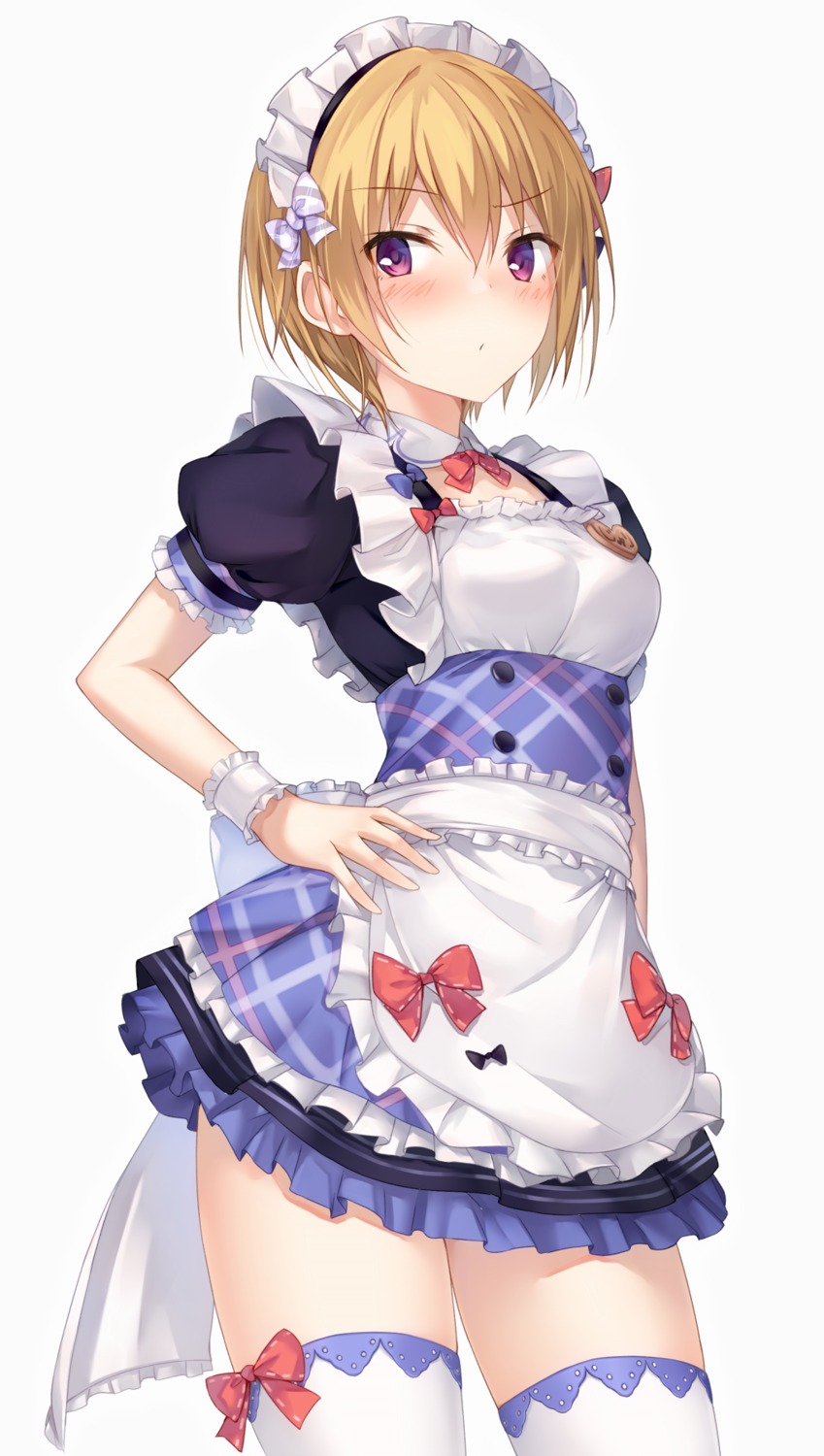 maid, saijou_juri, shindou_tsurami, the_idolm@ster, the_idolm@ster_shiny_colors, thighhighs