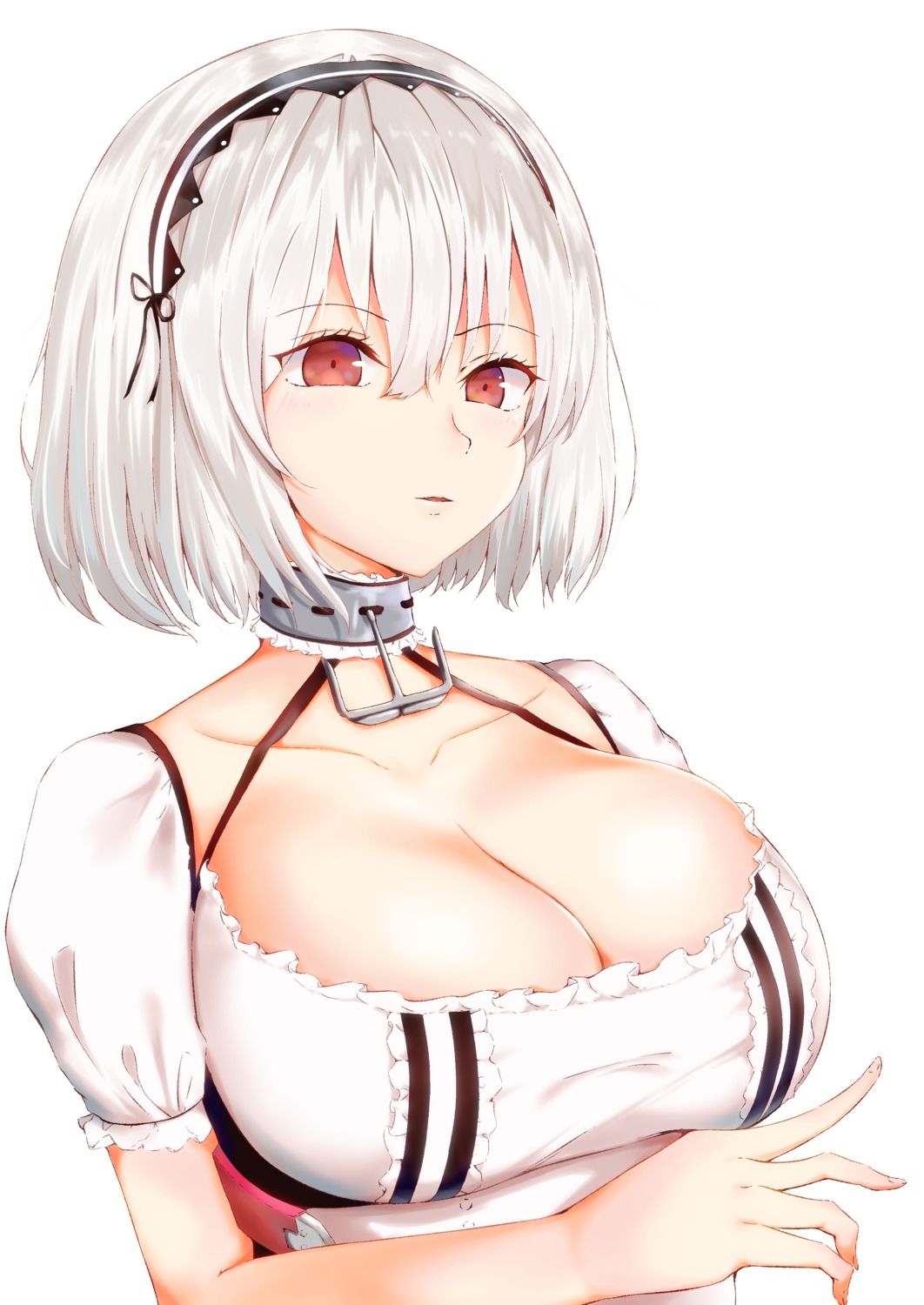 ashita_no_sakuya, azur_lane, breast_hold, cleavage, maid, sirius_(azur_lane)