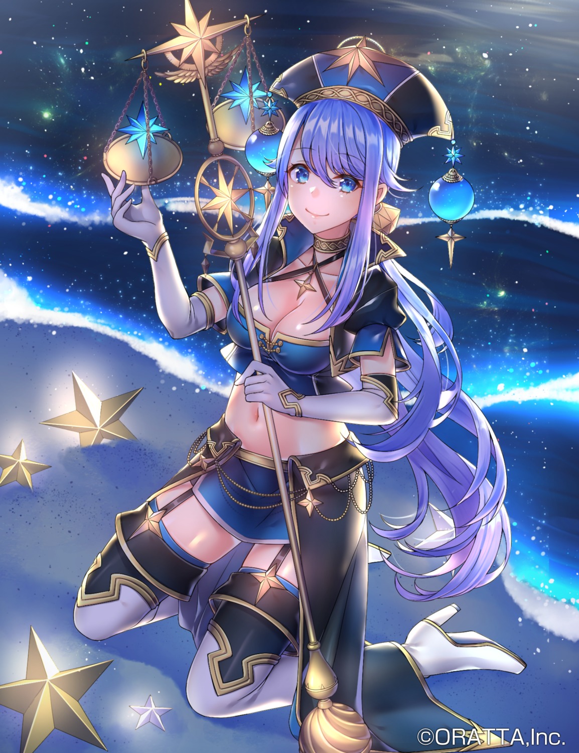 chloris_garden, cleavage, heels, kitazume_kumie, stockings, thighhighs