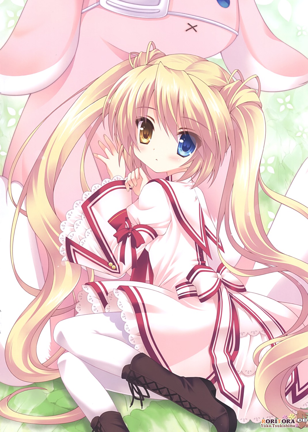 heels, heterochromia, nakatsu_shizuru, pantyhose, rewrite, roritora, seifuku, tsukishima_yuuko