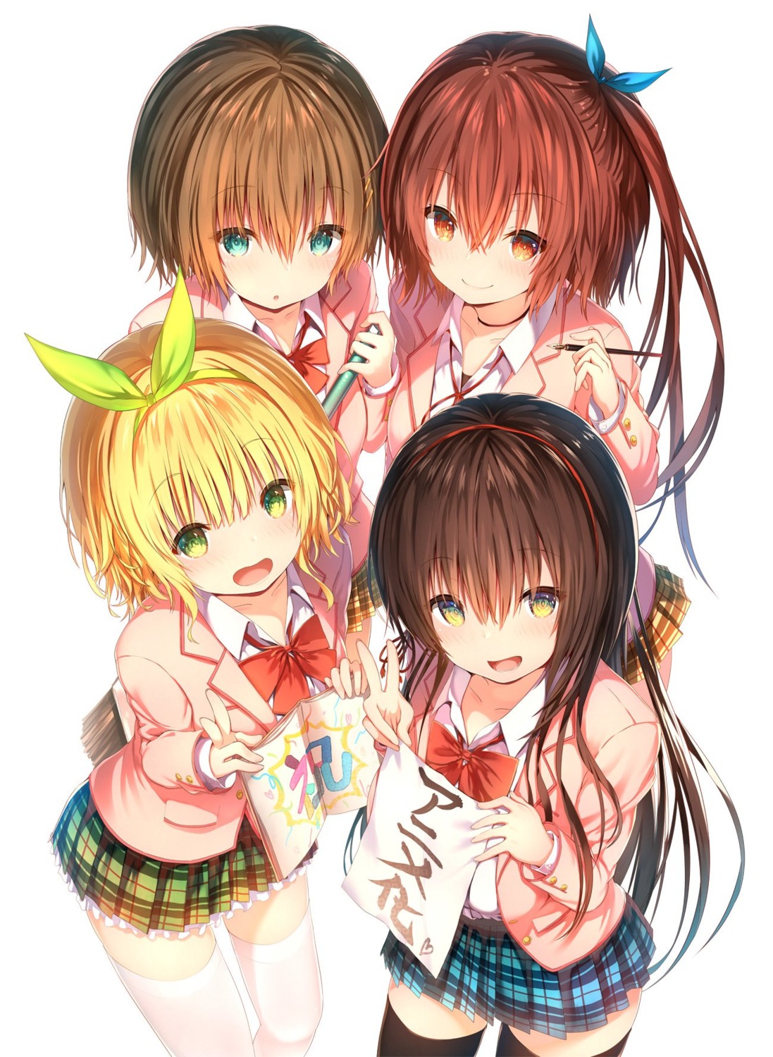 kawaikereba_hentai_demo_suki_ni_natte_kuremasu_ka?, kiryuu_mizuha, koga_yuika, nanjou_mao, seifuku, sune, thighhighs, tokihara_sayuki