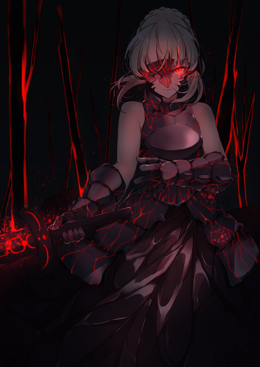 armor, artoria_pendragon_(fate), artoria_pendragon_alter_(fate), dress, fate/stay_night, kobo_(cobo_0609), sword