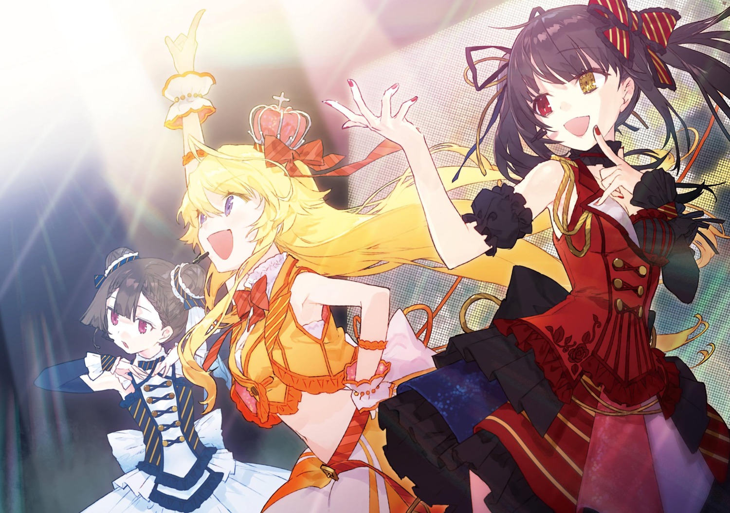 date_a_bullet, date_a_live, detexted, dress, heterochromia, kirari_rinemu, noco, tokisaki_kurumi, tsuan