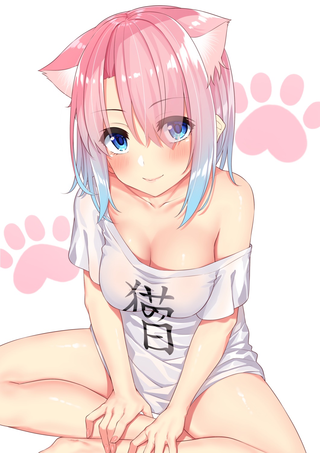 animal_ears, go-1, miruku_(go-1), nekomimi, no_bra