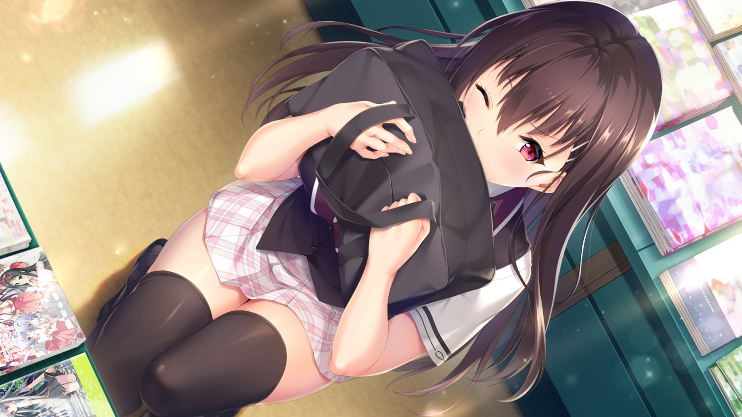 boku_no_mirai_wa_koi_to_kakin_to._~charge_to_the_future~, game_cg, niro, seifuku, sonora, thighhighs, wataya_azusa