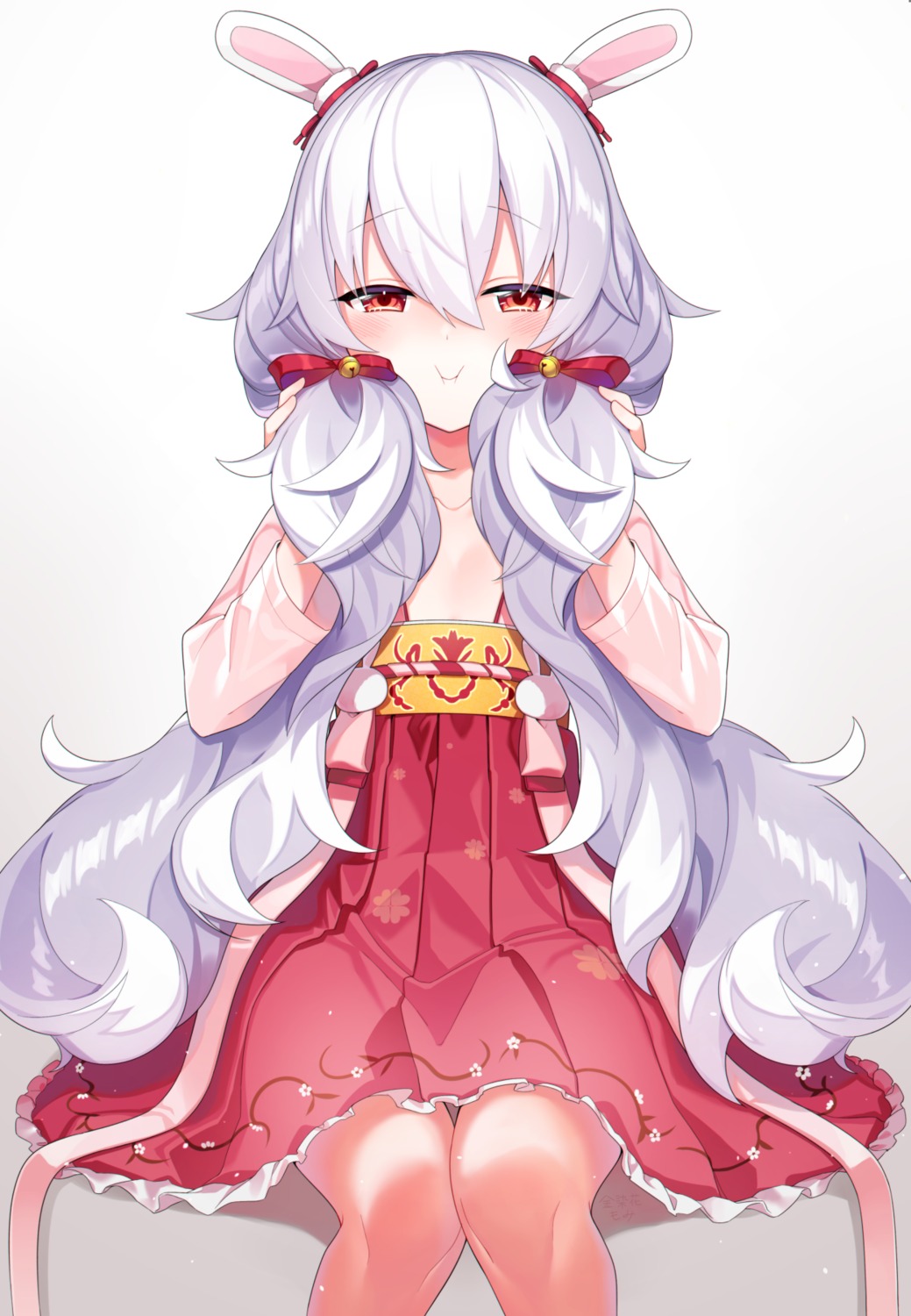 animal_ears, asian_clothes, azur_lane, bunny_ears, kinsenka_momi, laffey_(azur_lane)