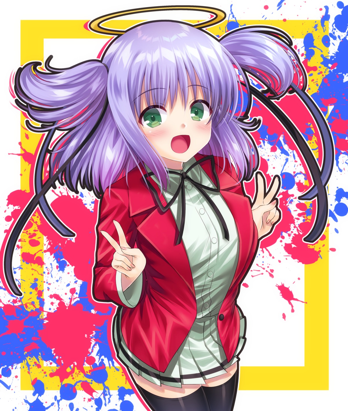 angel, bokusatsu_tenshi_dokuro-chan, honami_(yths4221), mitsukai_dokuro, seifuku, thighhighs