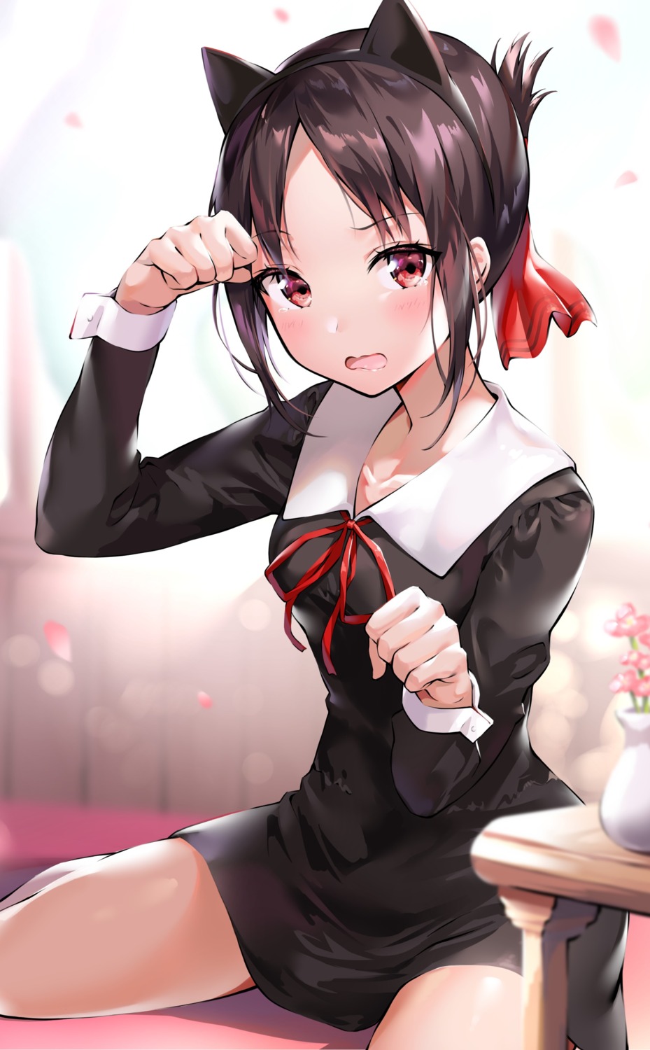 ale_nqki, animal_ears, kaguya-sama_wa_kokurasetai_~tensai-tachi_no_renai_zunousen~, nekomimi, seifuku, shinomiya_kaguya