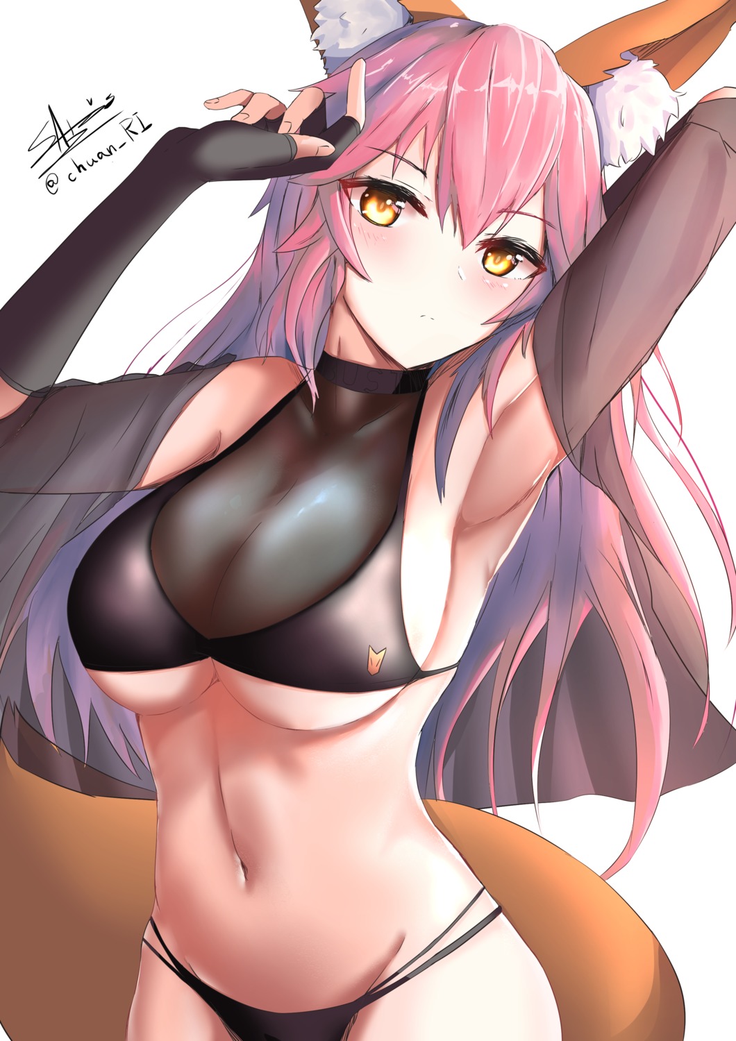 animal_ears, bikini, fate/grand_order, ichikawayan, swimsuits, tail, tamamo_no_mae, underboob