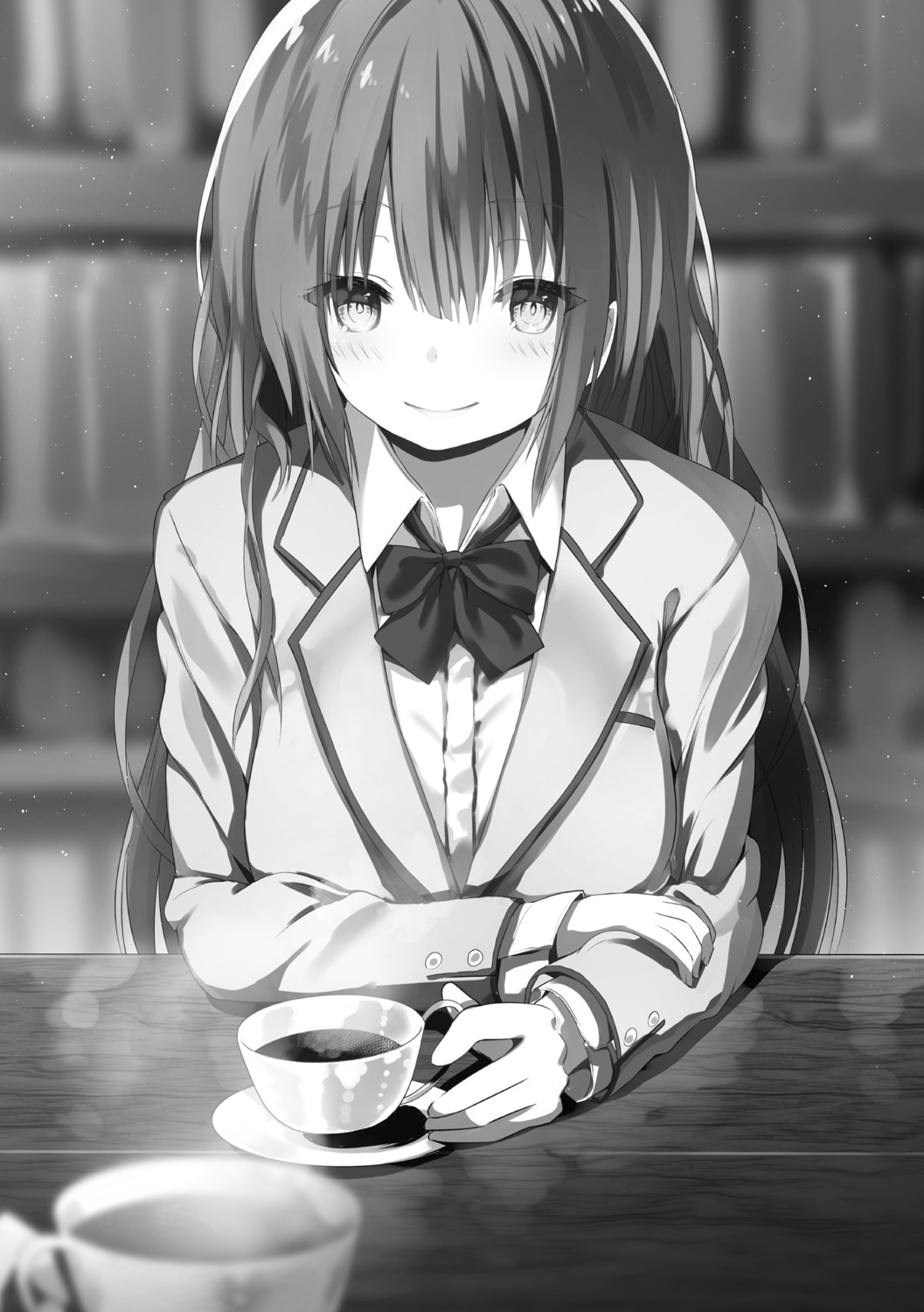 kawaikereba_hentai_demo_suki_ni_natte_kuremasu_ka?, monochrome, seifuku, sune, takasaki_shiho