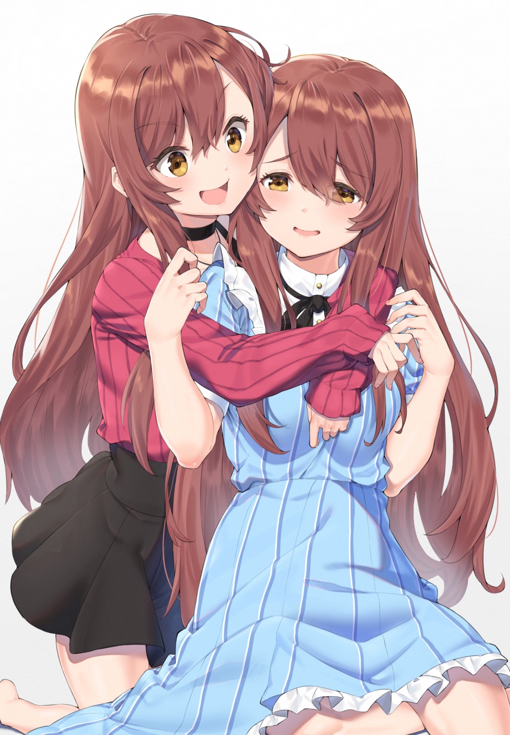 dress, joker_(tomakin524), oosaki_amana, oosaki_tenka, sweater, the_idolm@ster, the_idolm@ster_shiny_colors, yuri