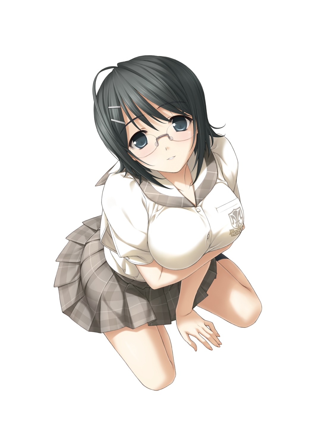breast_hold, haruka_na_sora, hashimoto_takashi, megane, seifuku, sphere, yorihime_nao, yosuga_no_sora