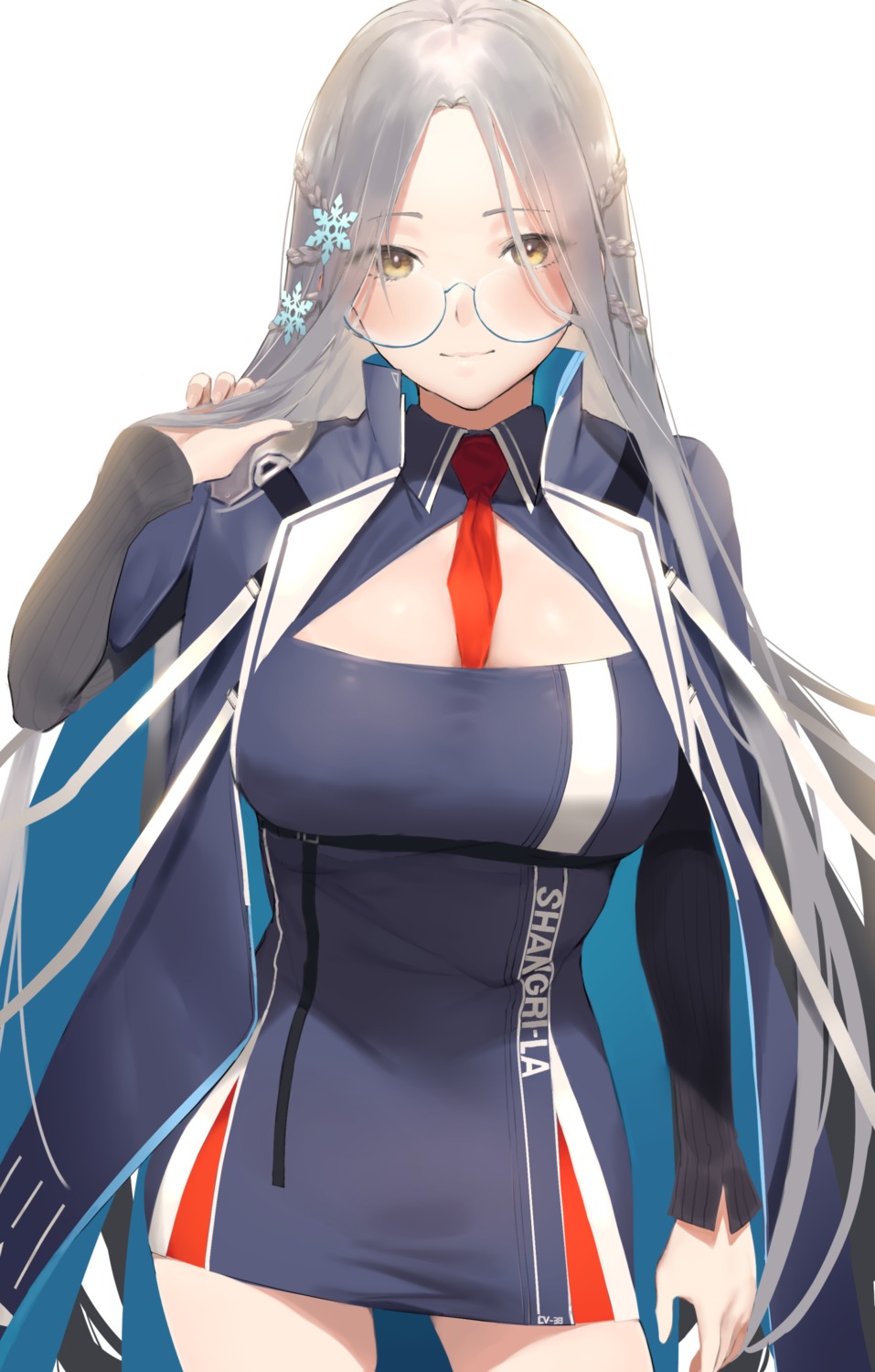 azur_lane, megane, nekoshoko, shangri-la_(azur_lane), uniform