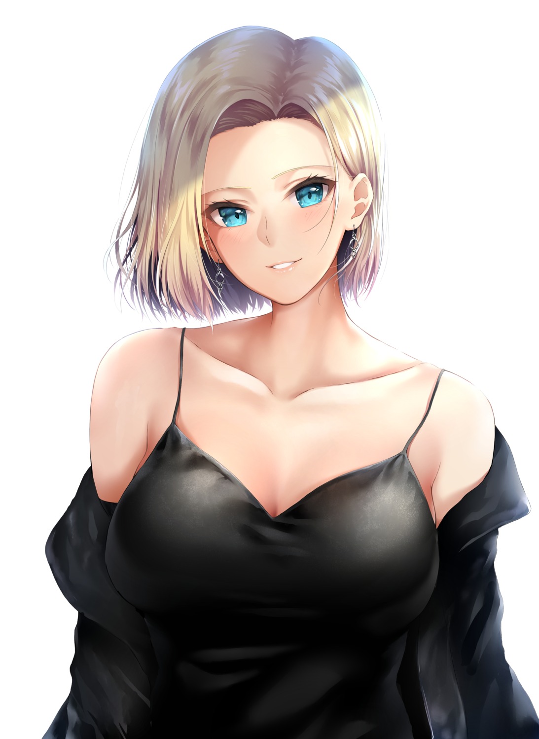 android_18, cleavage, dragon_ball, dragon_ball_z, dress, khanka_shui