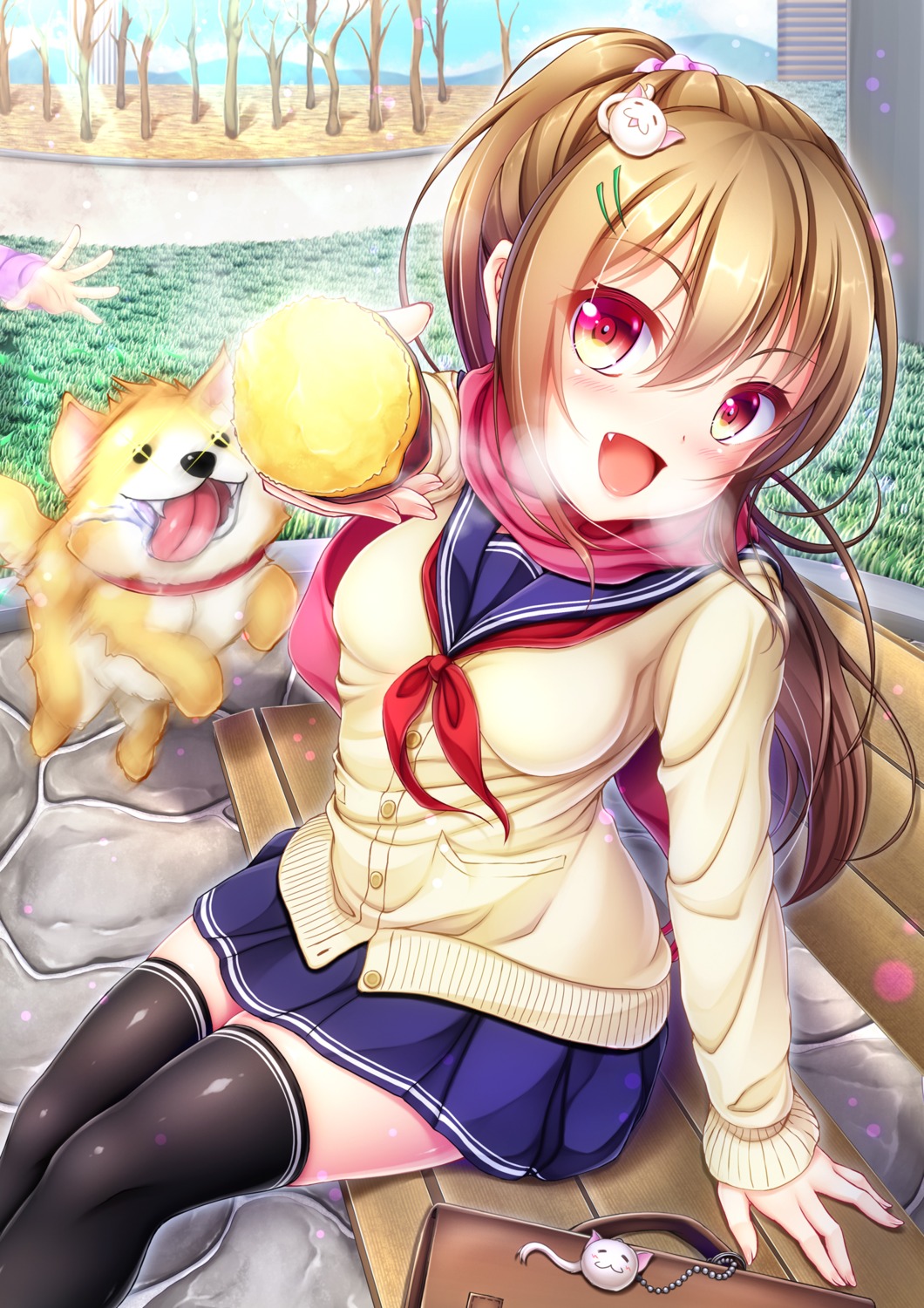hiro_(725611), seifuku, sweater, thighhighs