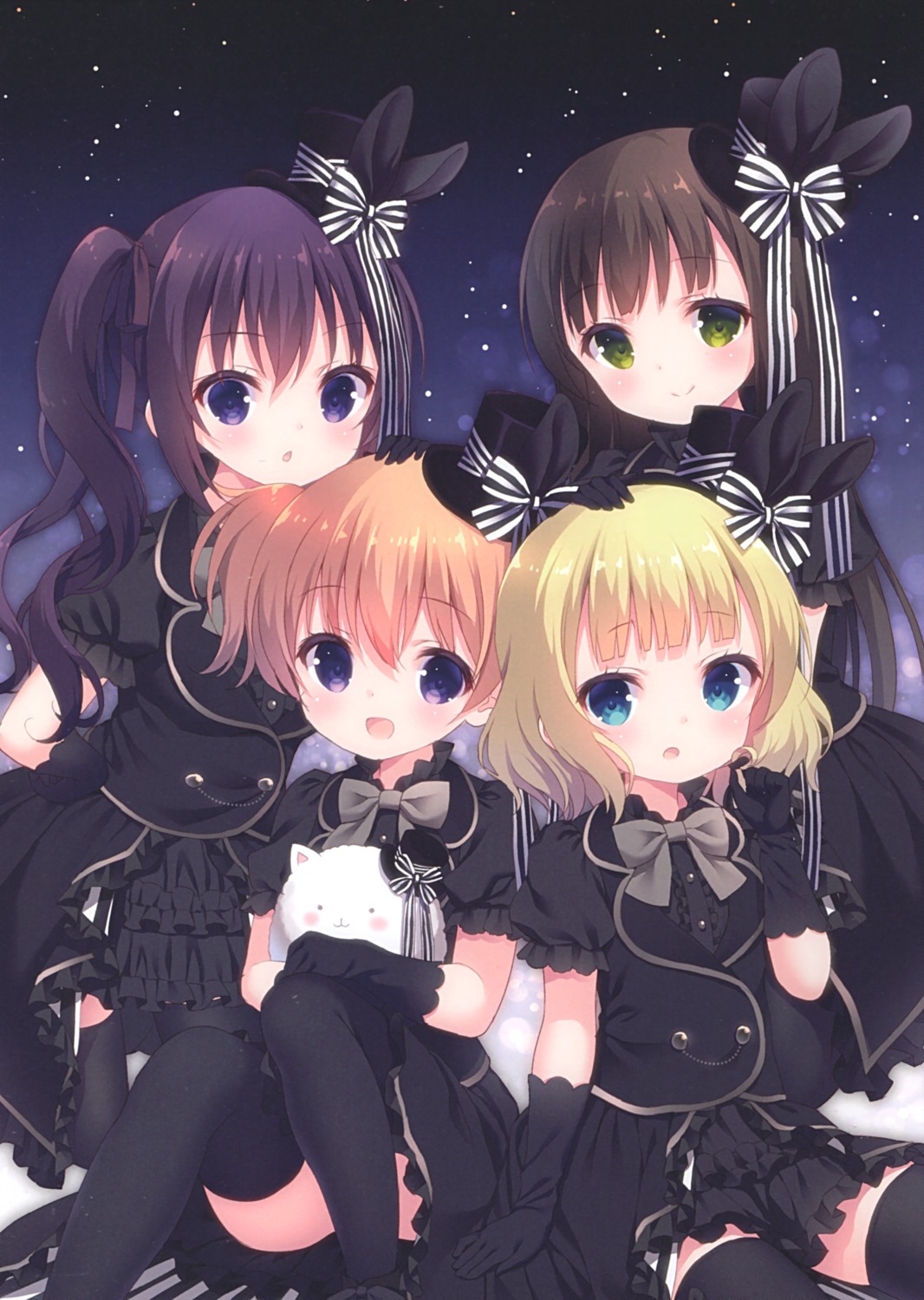 chitosezaka_suzu, dress, gochuumon_wa_usagi_desu_ka?, gothic_lolita, hoto_cocoa, kirima_sharo, legato, lolita_fashion
