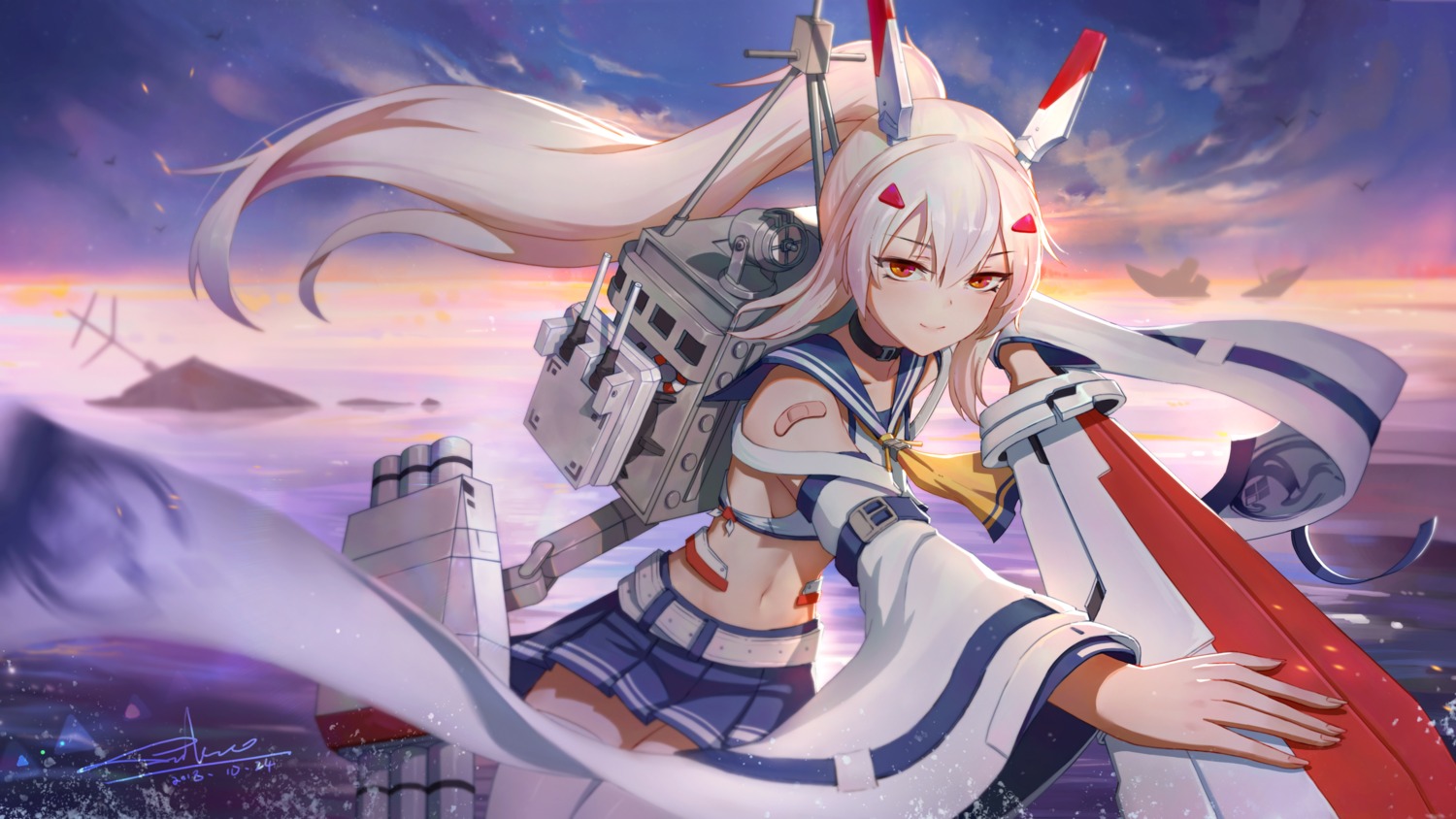ayanami_(azur_lane), azur_lane, bandaid, seifuku, sword, thighhighs, xiaoxiao_nanjue_buyaokeng