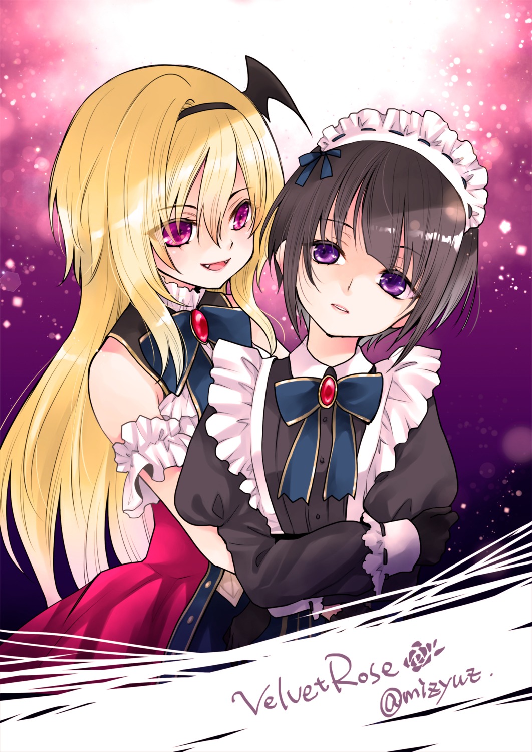 kurosaki_chitose, maid, mizutani_yuzu, monster_girl, shirayuki_chiyo, the_idolm@ster, the_idolm@ster_cinderella_girls, yuri