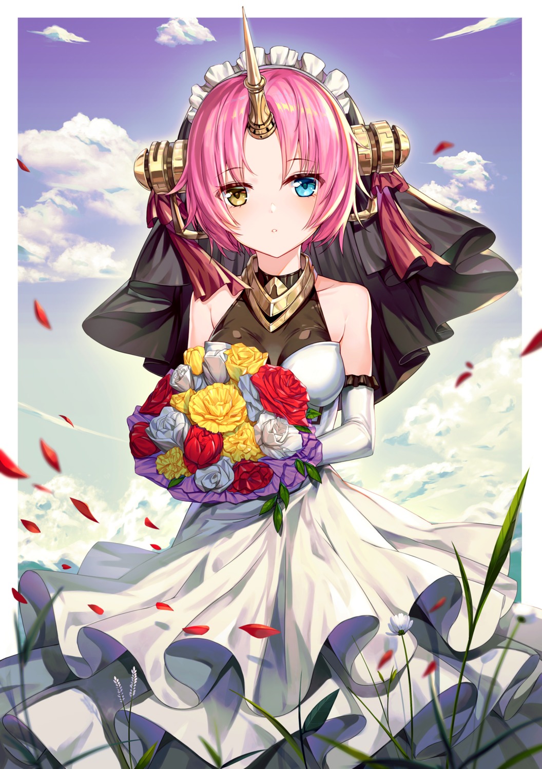 btraphen, dress, fate/apocrypha, fate/stay_night, frankenstein's_monster_(fate), heterochromia, horns