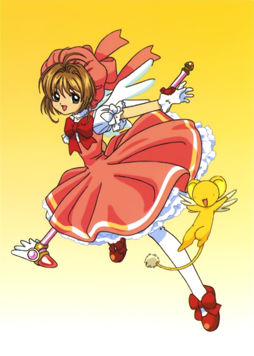 card_captor_sakura, dress, kerberos, kinomoto_sakura, madhouse, oohashi_sachiko, wings