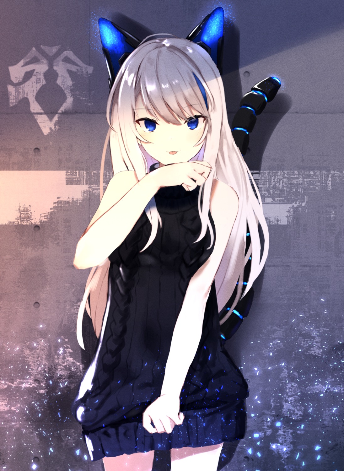animal_ears, naitsu, nekomimi, sweater, tail