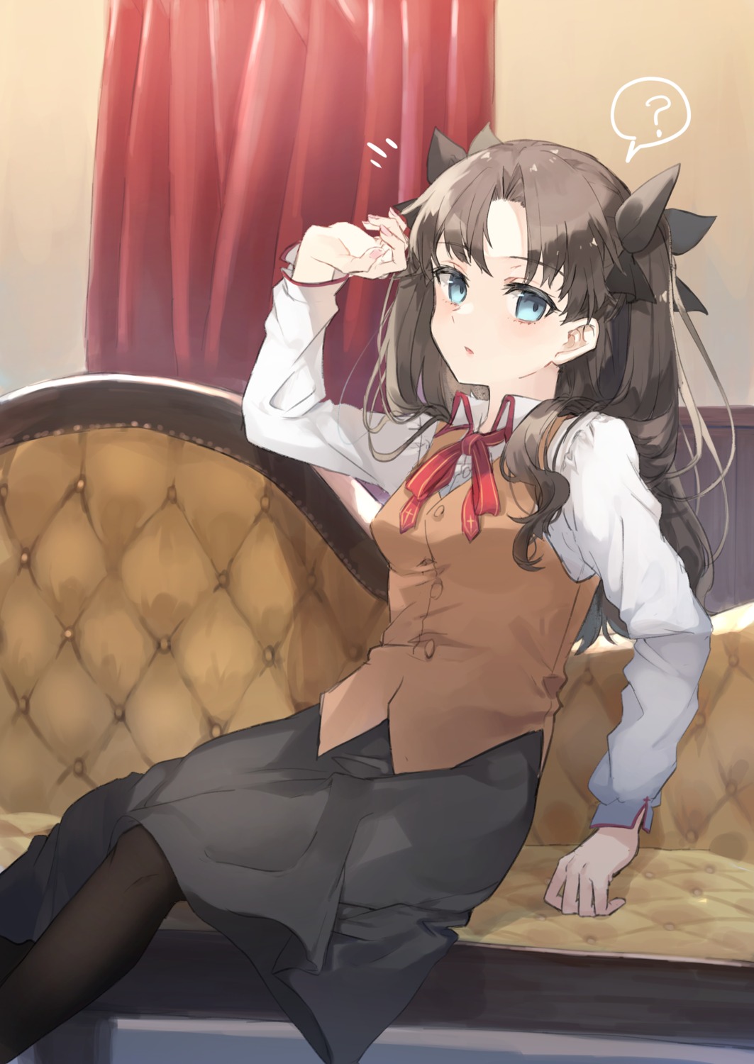 fate/stay_night, oomori_(kswmr), pantyhose, seifuku, toosaka_rin